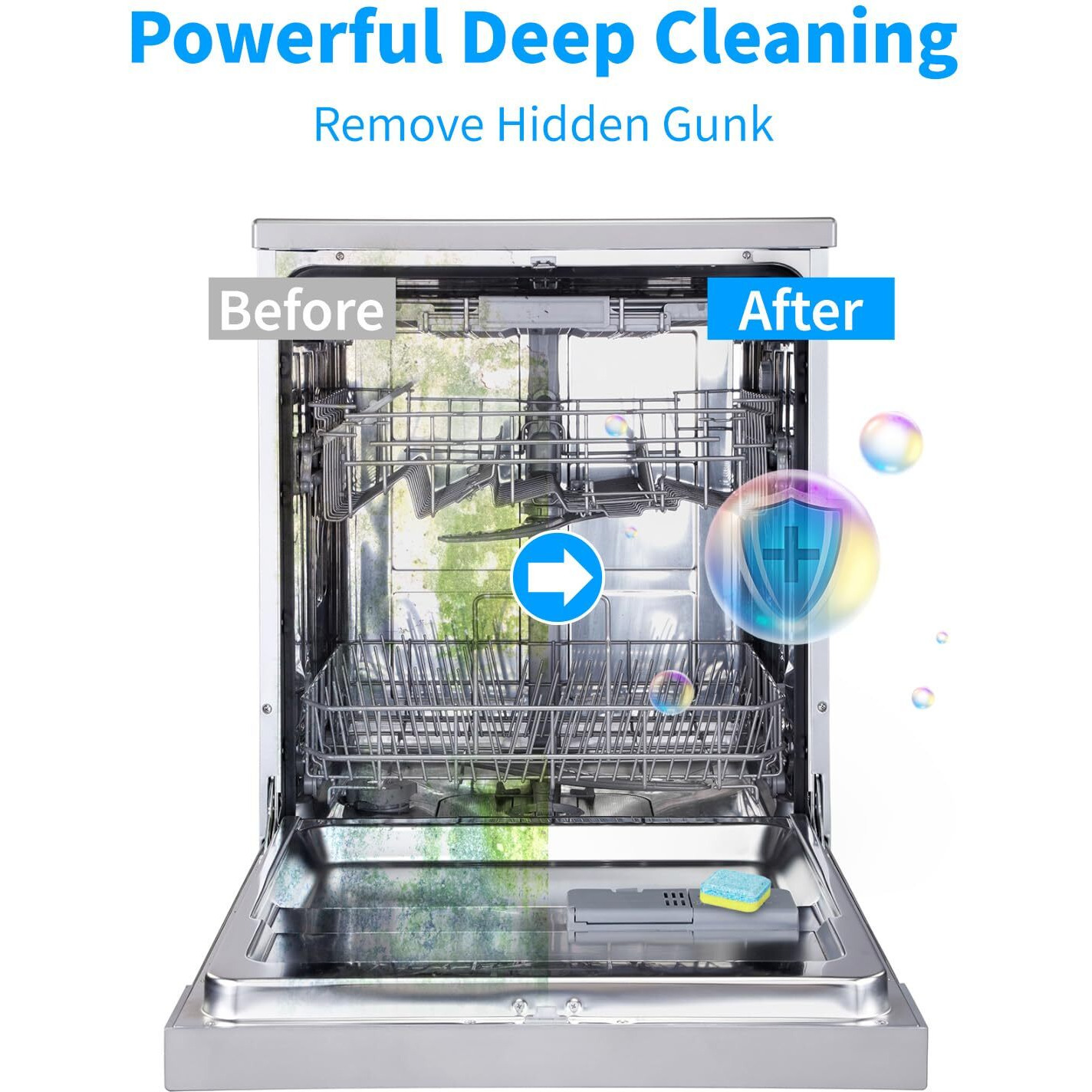 Dishwasher Cleaner Tablets - 24 Pack Powerful Descaling And Refreshing Pods  Deep Cleaning For Dish Washer Machine  Heavy Duty For Sparkling Clean - Yearly Supply.