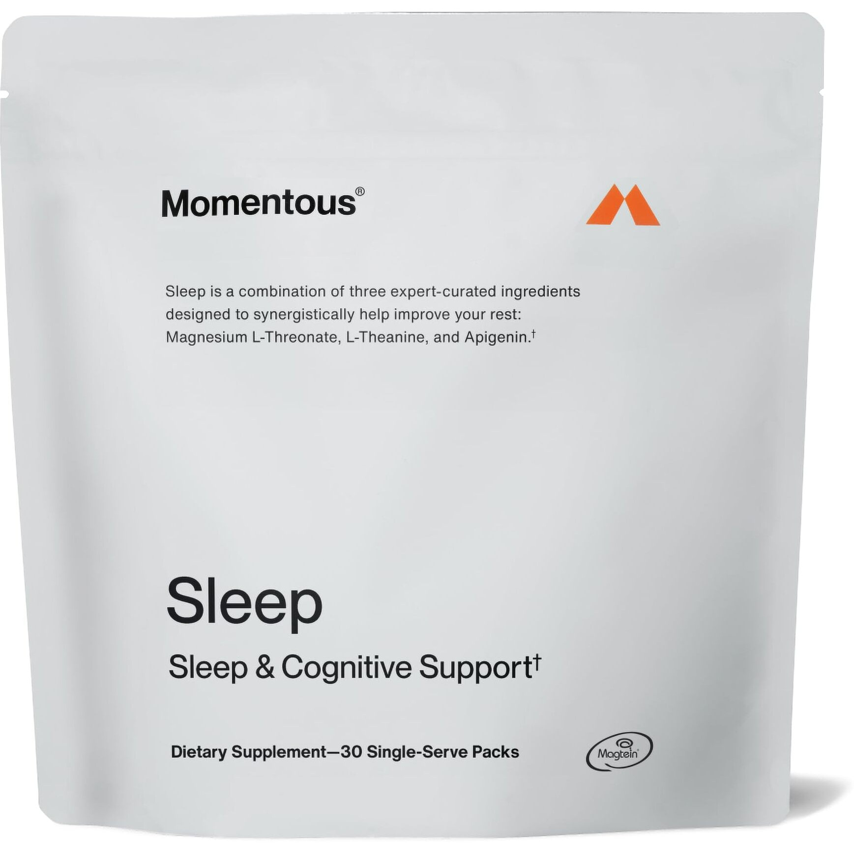 Momentous Sleep Pack Magnesium L-Threonate  Apigenin & L-Theanine  30 Servings