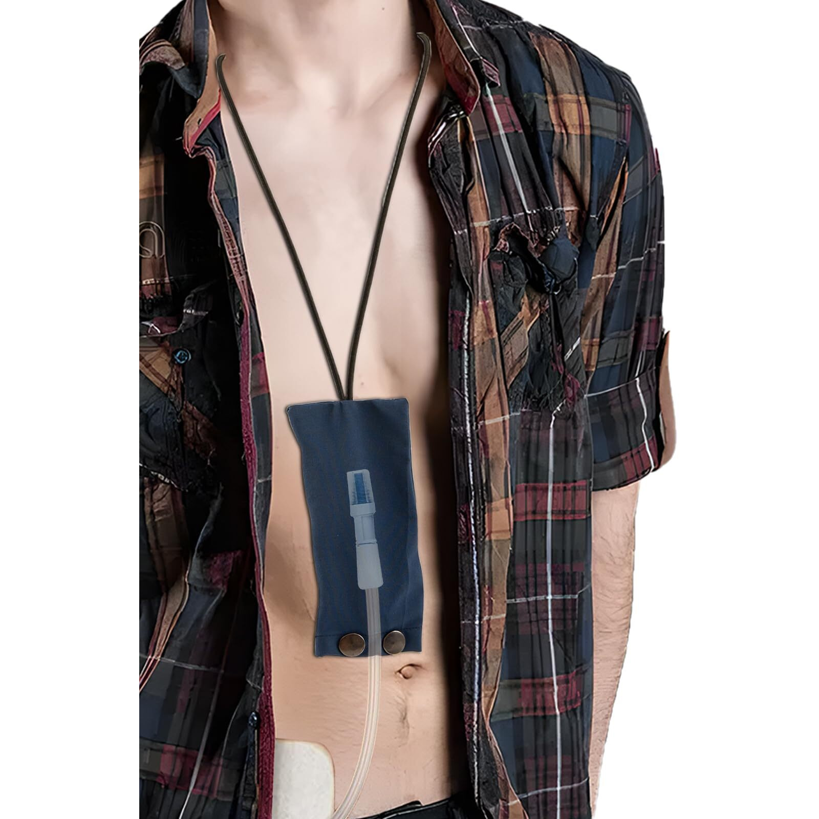 Peritoneal Dialysis Catheter Holder For Baxter 5C4482 5C4483  Pd Catheter Lanyard Pd Secure Shower Support Pd Transfer Set Catheter Holder Accessories For Men & Women (Dark Blue)