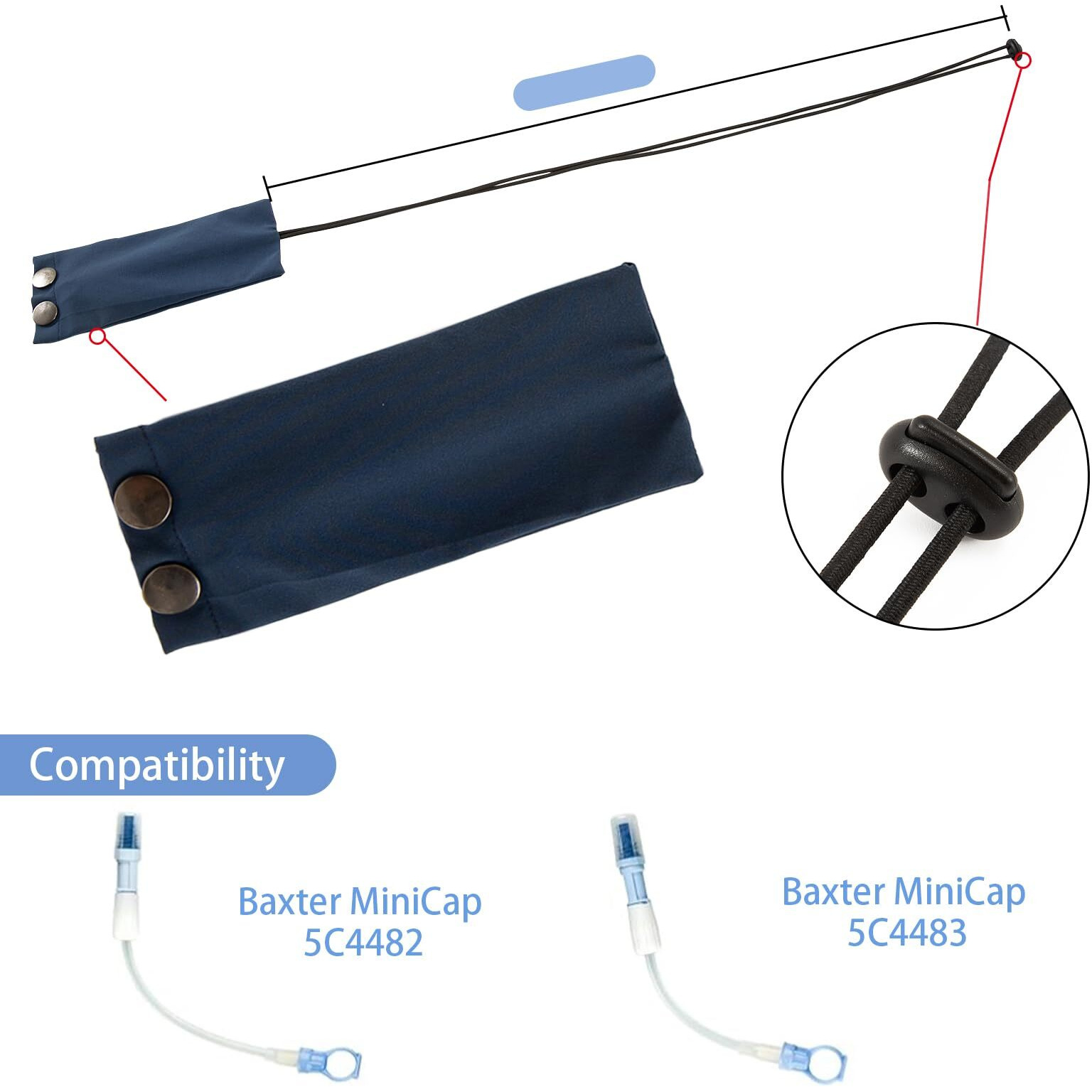 Peritoneal Dialysis Catheter Holder For Baxter 5C4482 5C4483  Pd Catheter Lanyard Pd Secure Shower Support Pd Transfer Set Catheter Holder Accessories For Men & Women (Dark Blue)