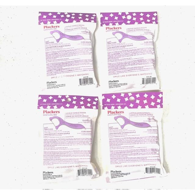 4-Pack Of Gentleslide Dental Flossers For Tight Teeth  Cool Mint Flavor  Tartar Pick  4 Packs Of 35 Picks