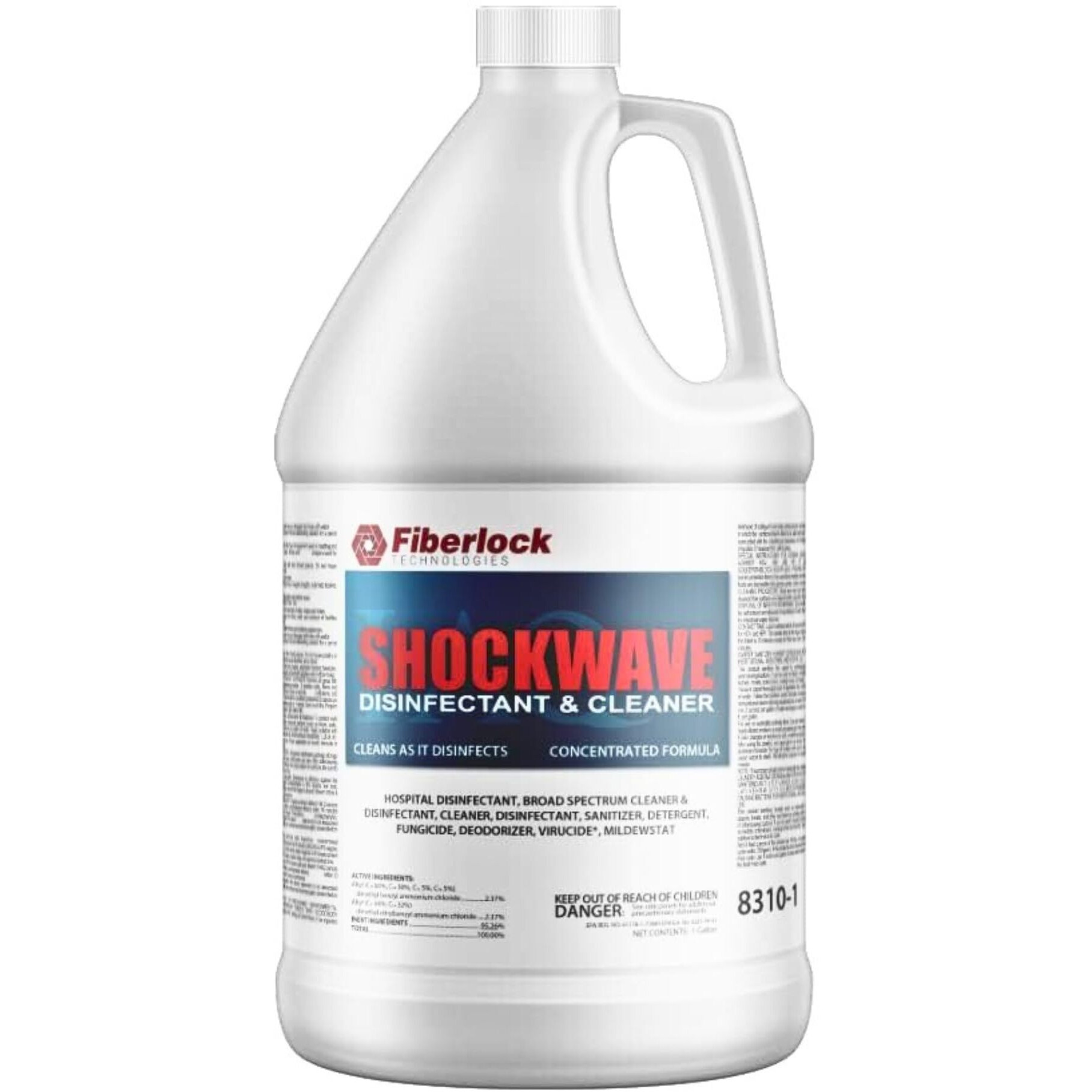 Fiberlock Shockwave Disinfectant Cleaner Concentrate  1 Gallon  Ideal For Water Restoration & Flood Mitigation  Hospital-Grade Disinfectant  High-Yield Formula