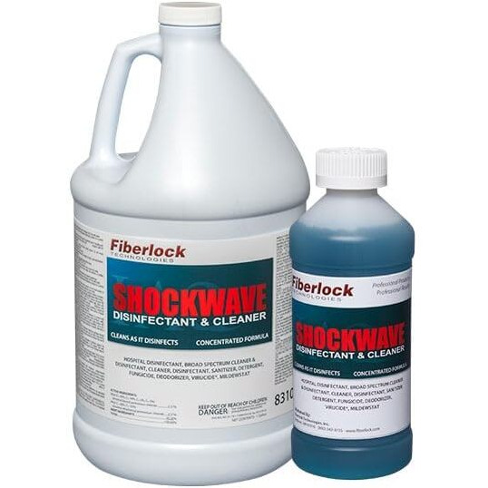 Fiberlock Shockwave Disinfectant Cleaner Concentrate  1 Gallon  Ideal For Water Restoration & Flood Mitigation  Hospital-Grade Disinfectant  High-Yield Formula