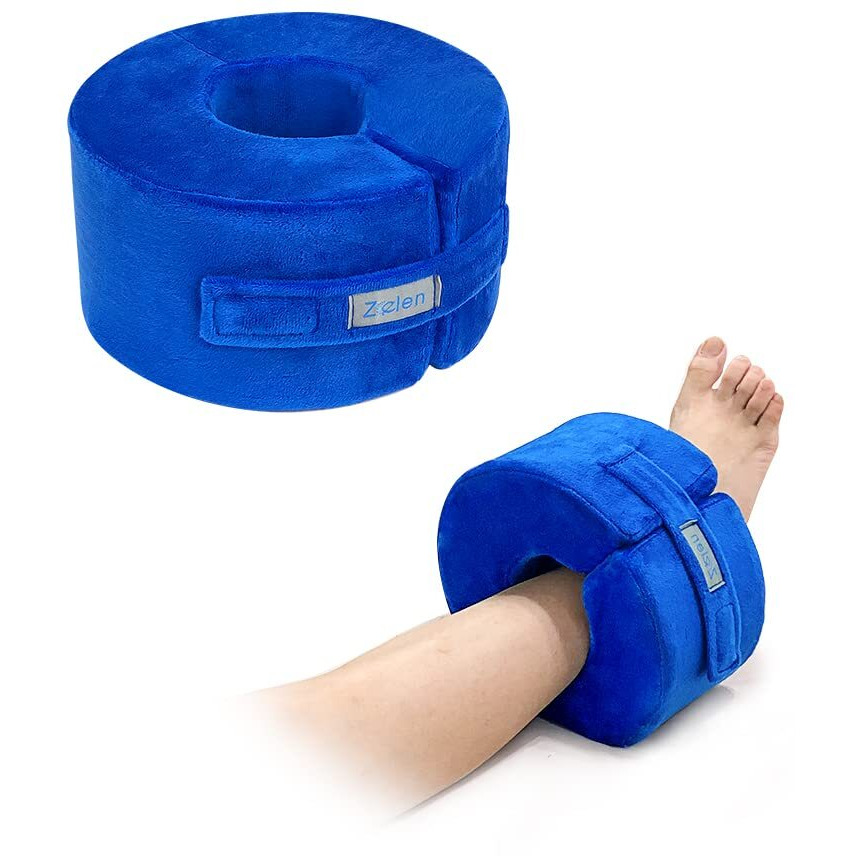 Zelen Heel Protector For Pressure Sores Foot Elevation Pillow Ankle Protector Wedge Heel Protector Cushion For Bed Sores Foot Support Pillow For Sleeping Ulcer Foot Elevated Foam (Medium  1 Pcs)