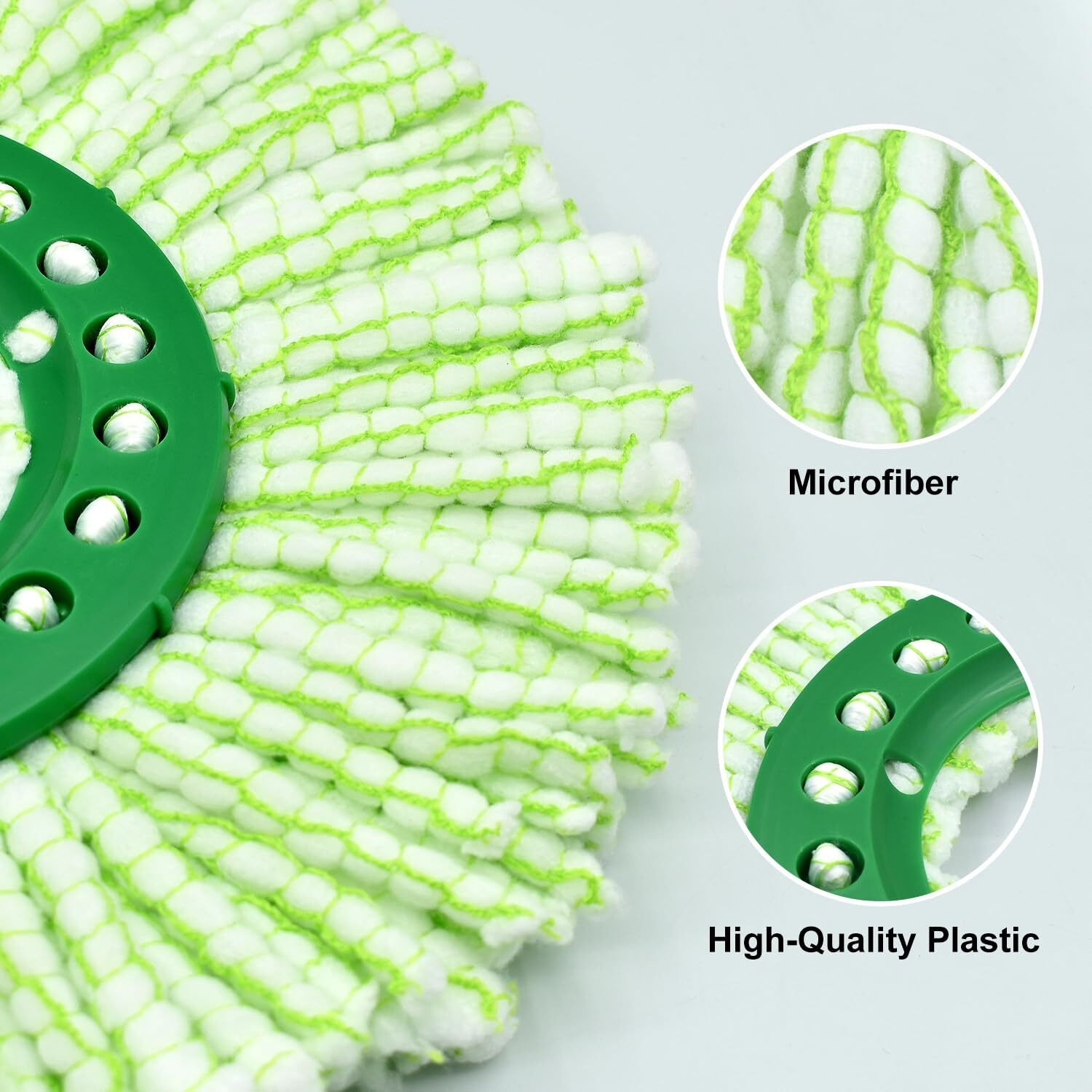 Tornado Spin Mop Head Compatible With Libman  Spin Mop System  Machine Washable & Reusable For Libman Mop Head Replacement Refill For Libman Tornado Mop Head (4 Pack Green & White)