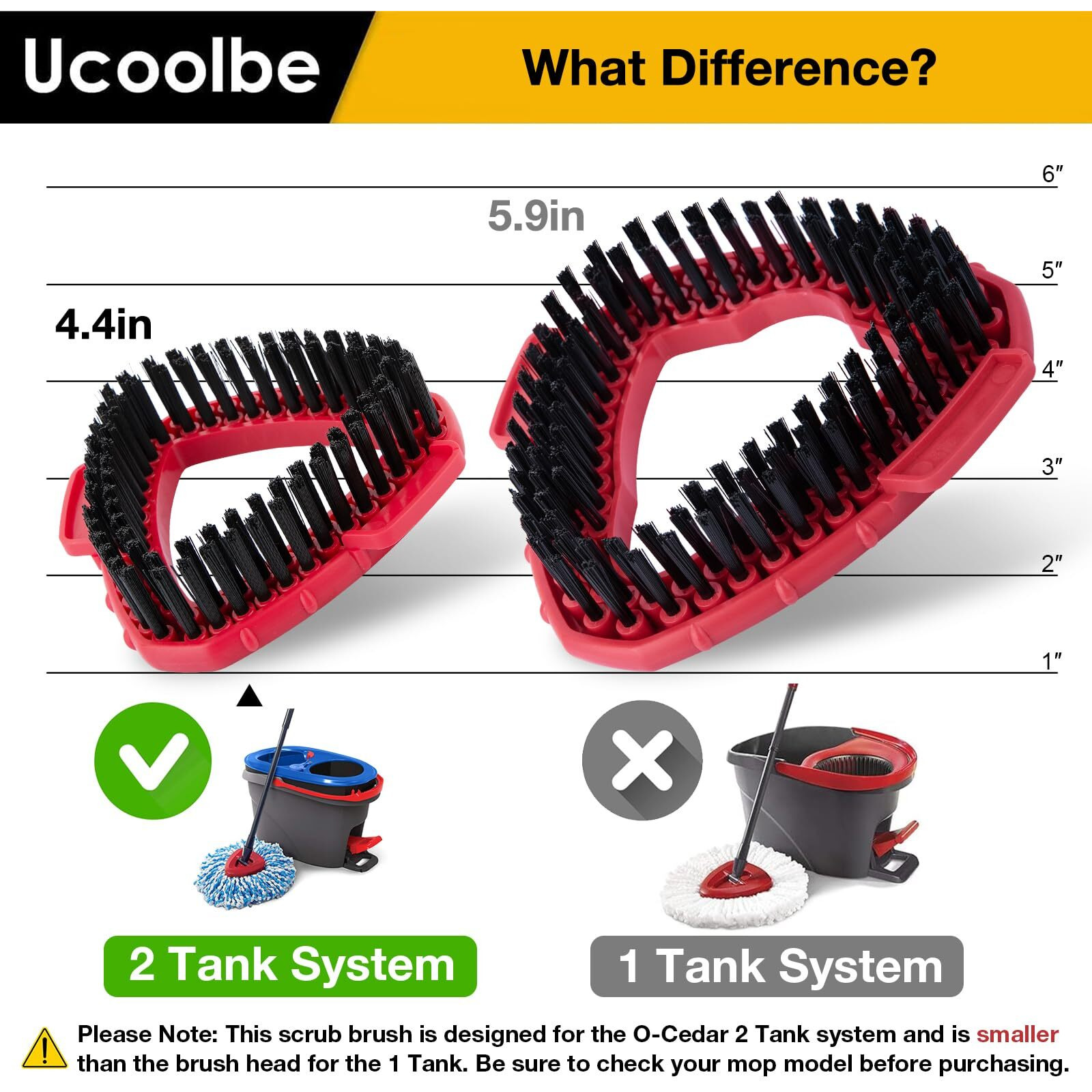 Scrubber Mop Head For O Cedar Rinseclean 2-Tank System  Scrub Brush Compatible With O Cedar Spin Mop Stiff Bristle  Mop Brush For Bathroom Kitchen Wall Tile  No Include Mop Handle And Base  2 Pack