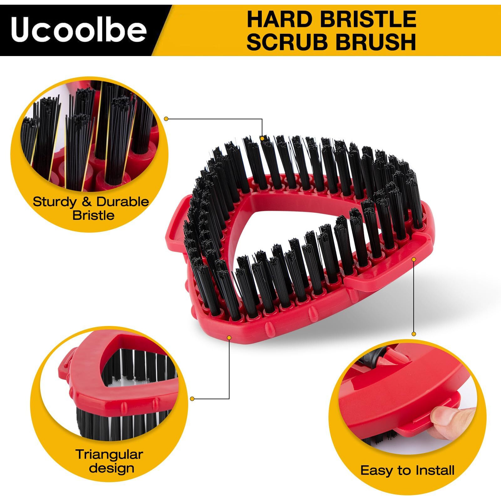 Scrubber Mop Head For O Cedar Rinseclean 2-Tank System  Scrub Brush Compatible With O Cedar Spin Mop Stiff Bristle  Mop Brush For Bathroom Kitchen Wall Tile  No Include Mop Handle And Base  2 Pack