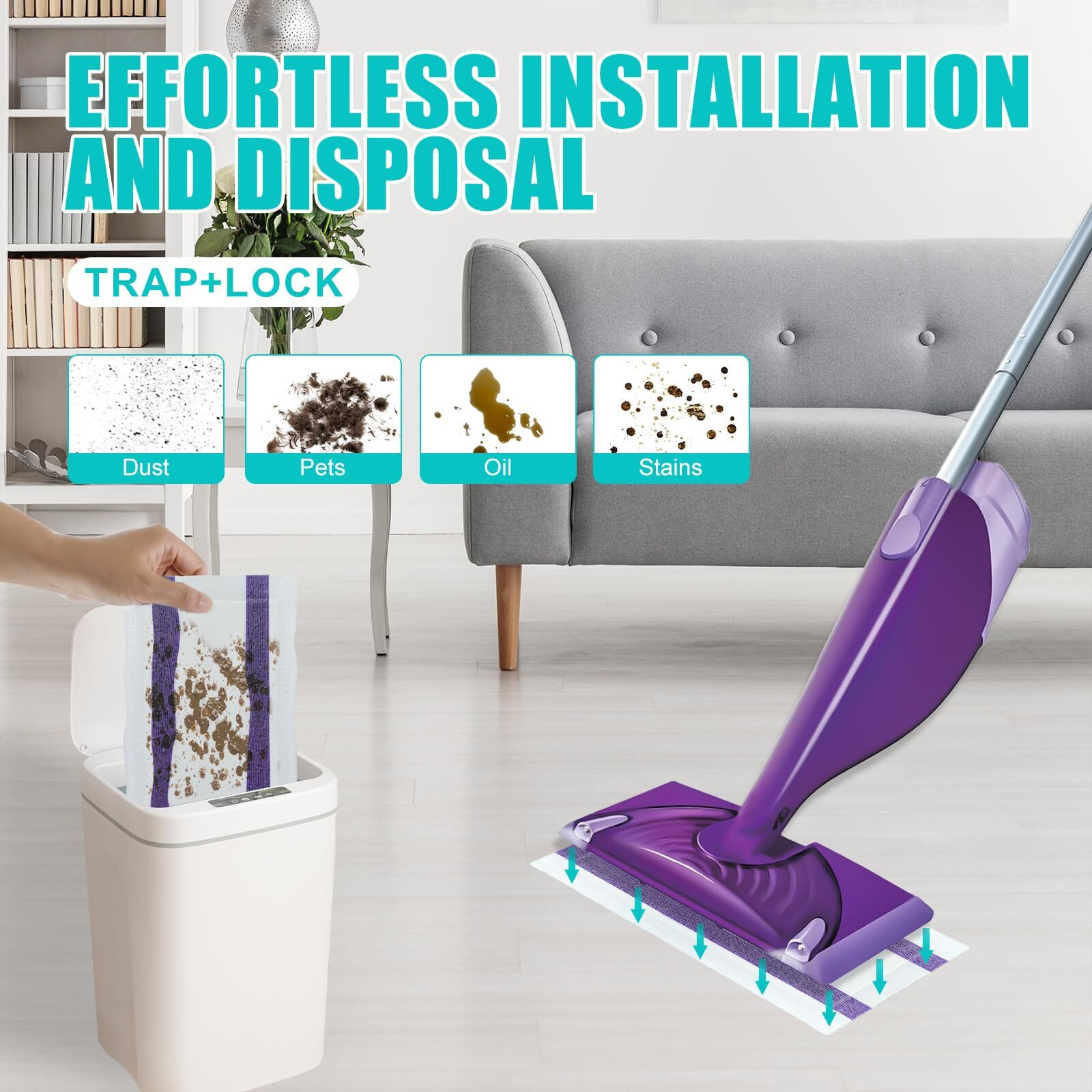 Zqziqi 30 Count Disposable Wetjet Pad Refills For Swiffer Wetjet Spray Wet Pads Refill  Heavy Duty Mop Pad Refills All Purpose Multi Surface Floor Cleaning