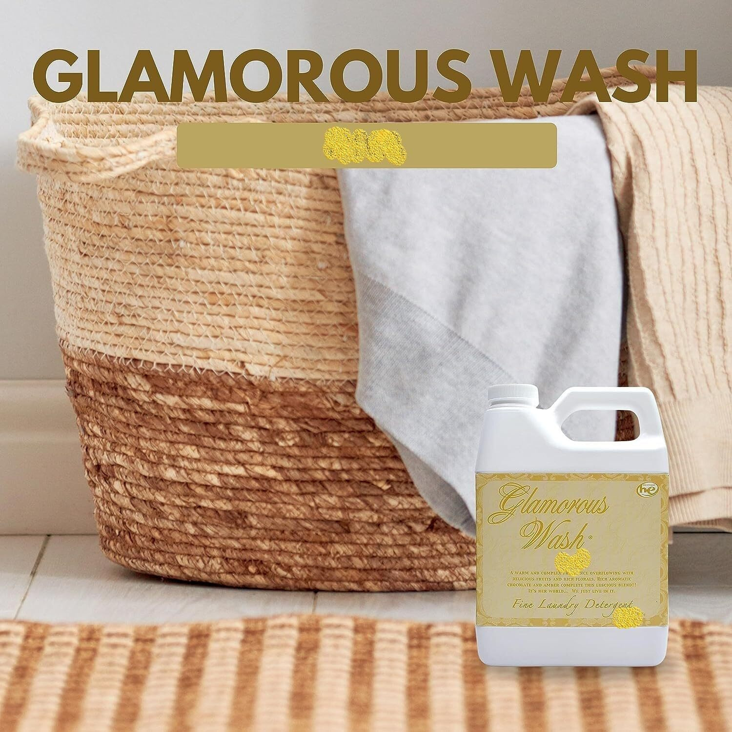 Tyler Candle Glamorous Wash Diva (32 Oz) Laundry Detergent/With Glamorous Sachet Single Pouch