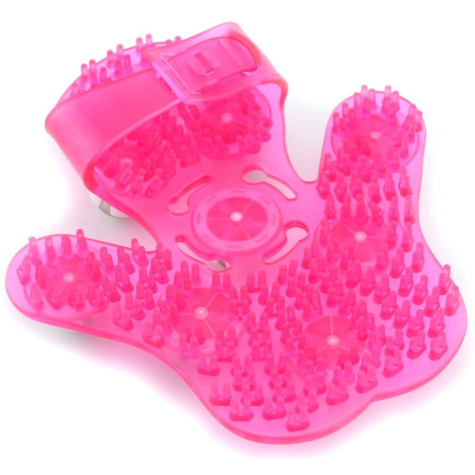Samyo Palm Shaped Massage Glove Body Massager With 9 360-Degree-Roller Metal Roller Ball Beauty Body Care (Pink)