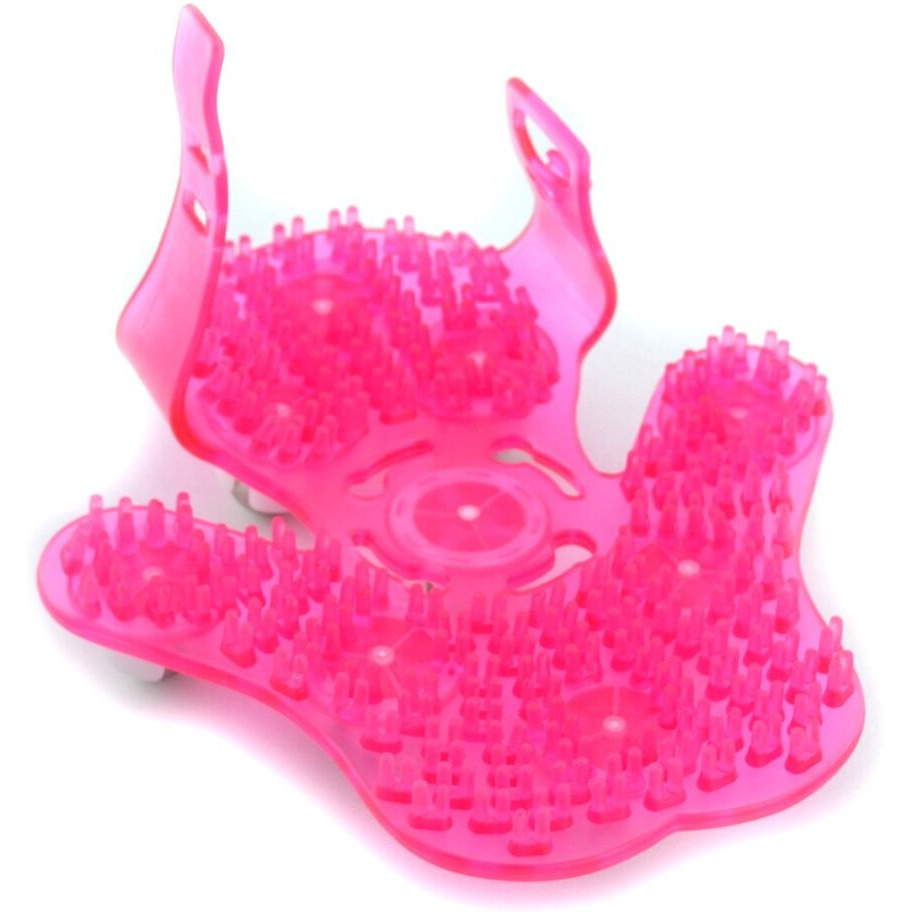 Samyo Palm Shaped Massage Glove Body Massager With 9 360-Degree-Roller Metal Roller Ball Beauty Body Care (Pink)