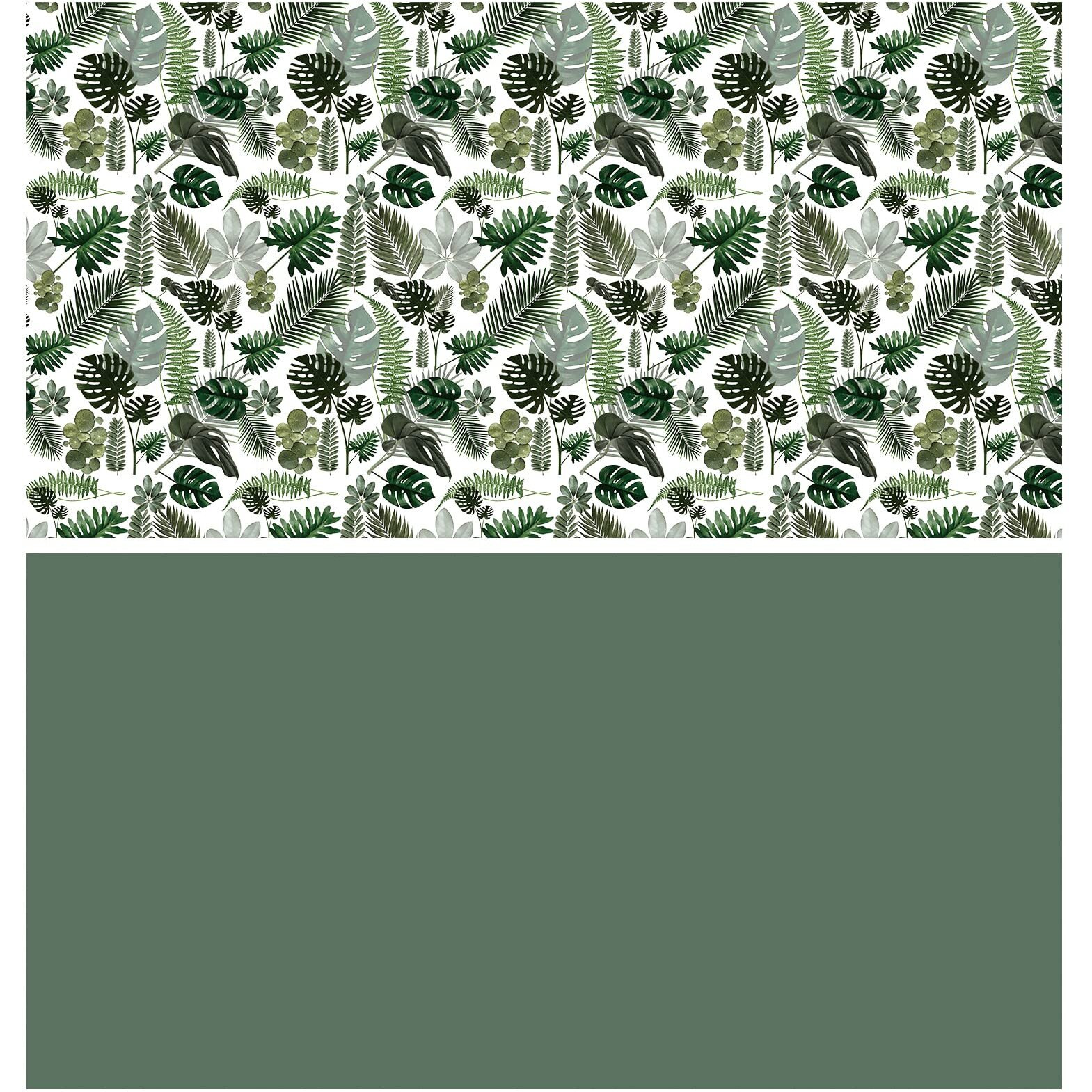 Wrapaholic Reversible Tropical Wrapping Paper - Mini Roll - 17 Inch X 33 Feet - Green Monstera Leaf Hawaii Wrapping Paper For Birthday  Wedding  Bridal Shower  Baby Shower