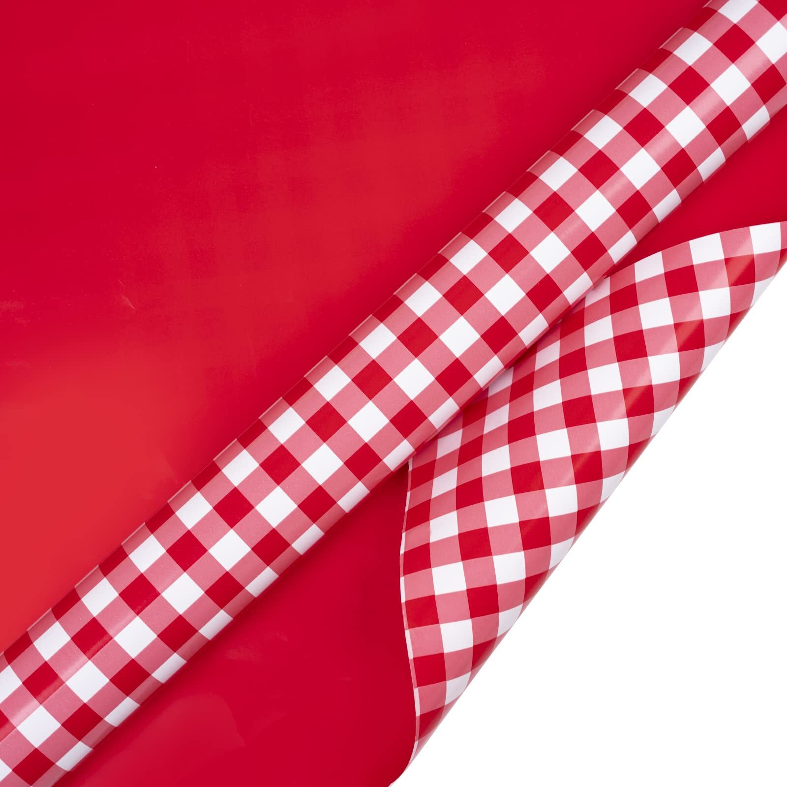 Wrapaholic 30 Inch Reversible Wrapping Paper Roll - Red And White Plaid Design For Birthday  Holiday  Wedding  Baby Shower And More Occasions - 30 Inch X 33 Feet