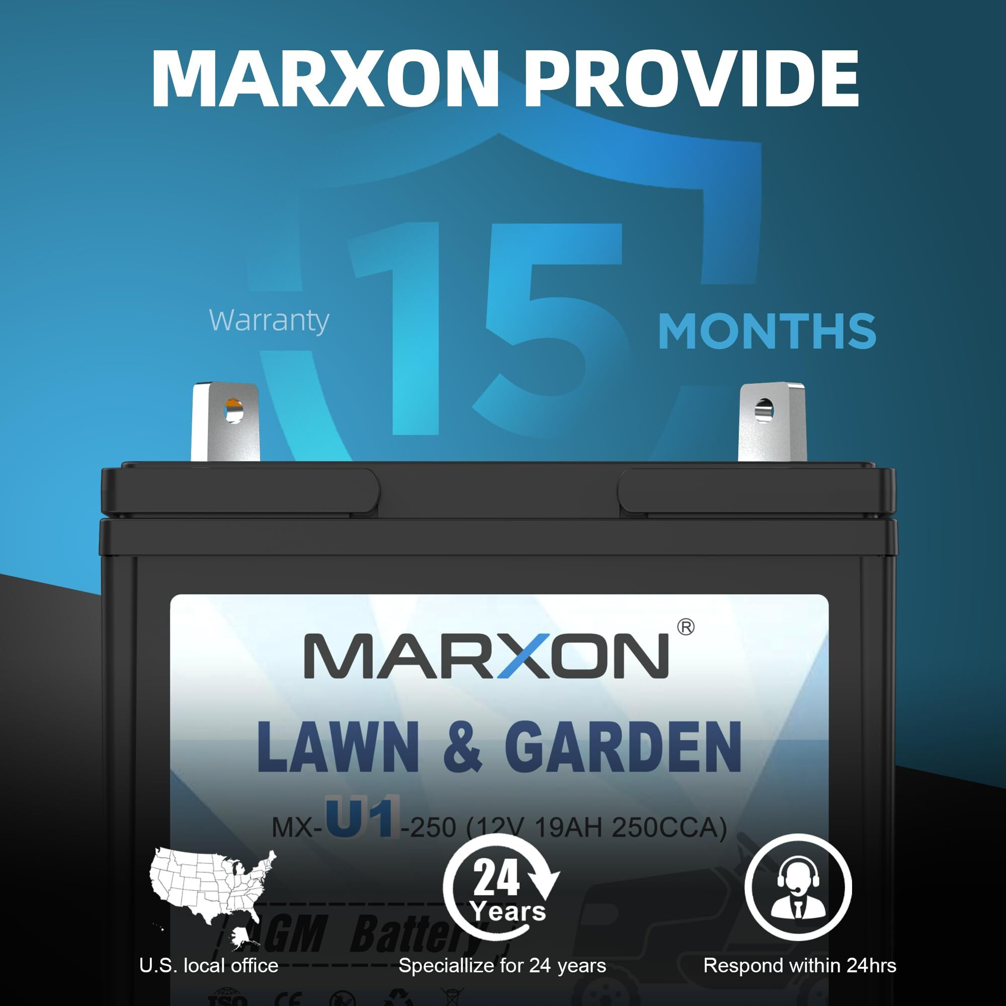 Marxon U1 Riding Lawn Mower Batteries  Garden Tractors Battery Maintenance Free Agm Battery  Compatible With Troy-Bilt  John Deere  Toro  Cub Cadet  Craftsman  Ariens  Poulan Pro 250