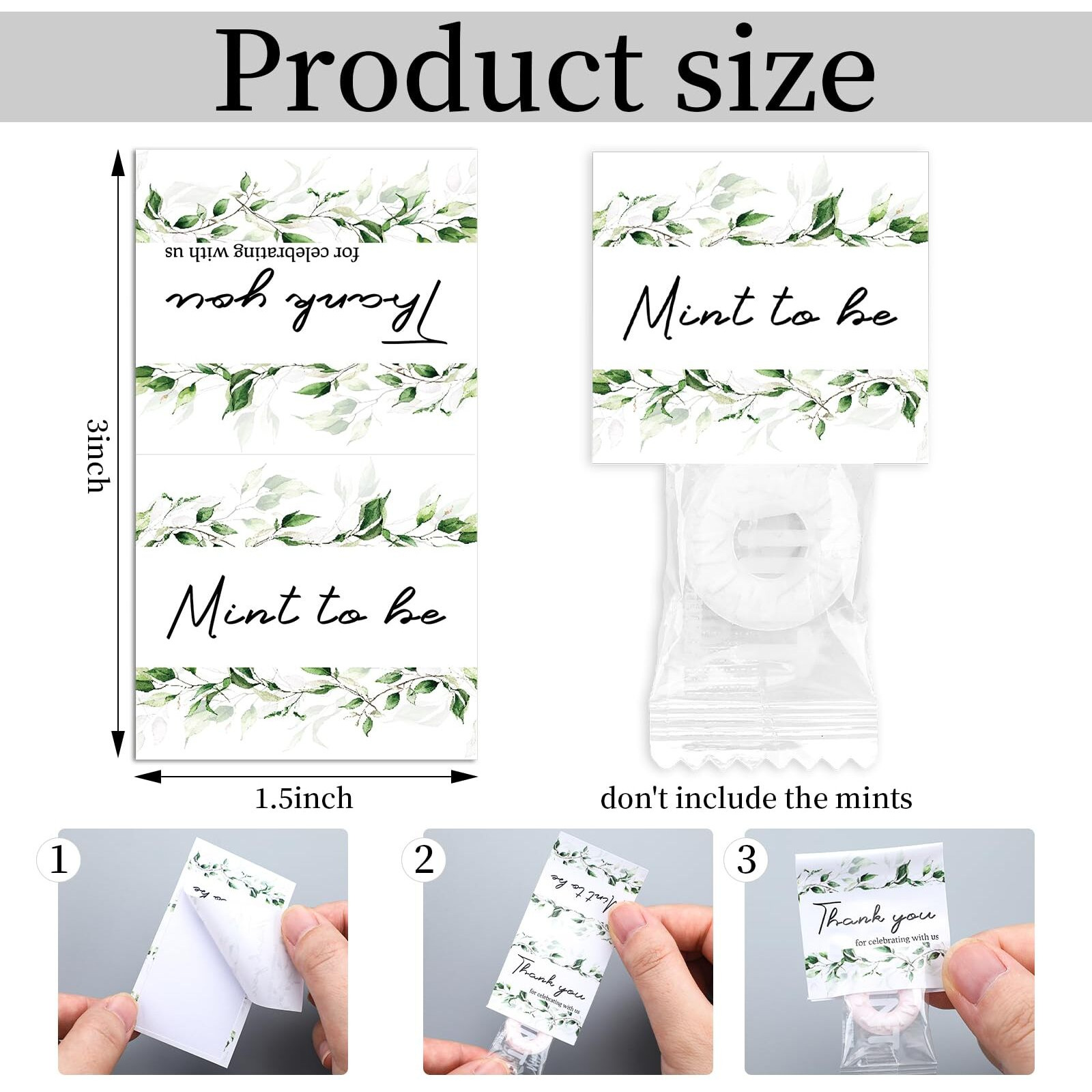 Humyoun 200 Pcs Wedding Party Favors Mint To Be Mints Candy Favor Stickers Individually Wrapped Mint Toppers Wedding Gifts Tags Decoration For Guests