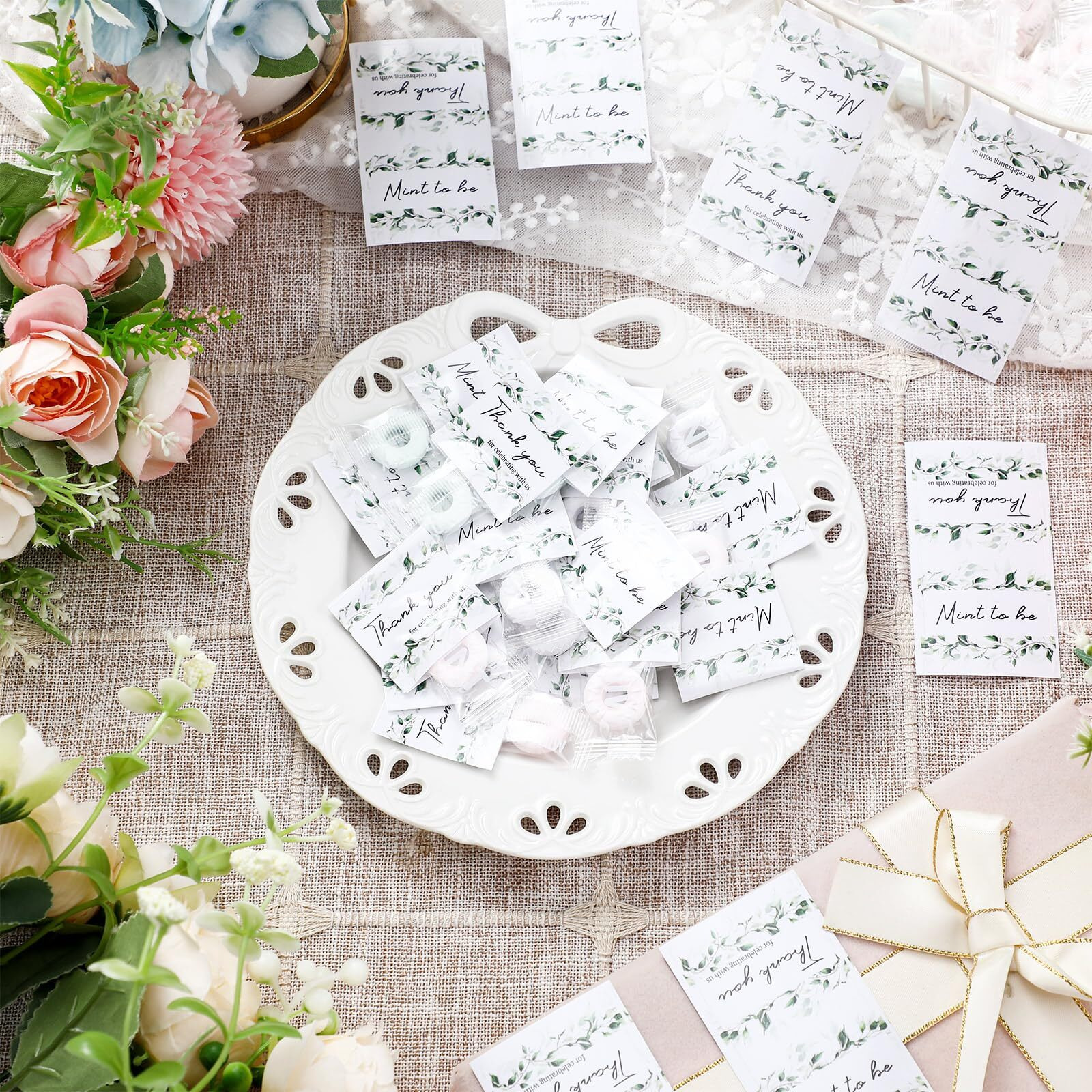 Humyoun 200 Pcs Wedding Party Favors Mint To Be Mints Candy Favor Stickers Individually Wrapped Mint Toppers Wedding Gifts Tags Decoration For Guests