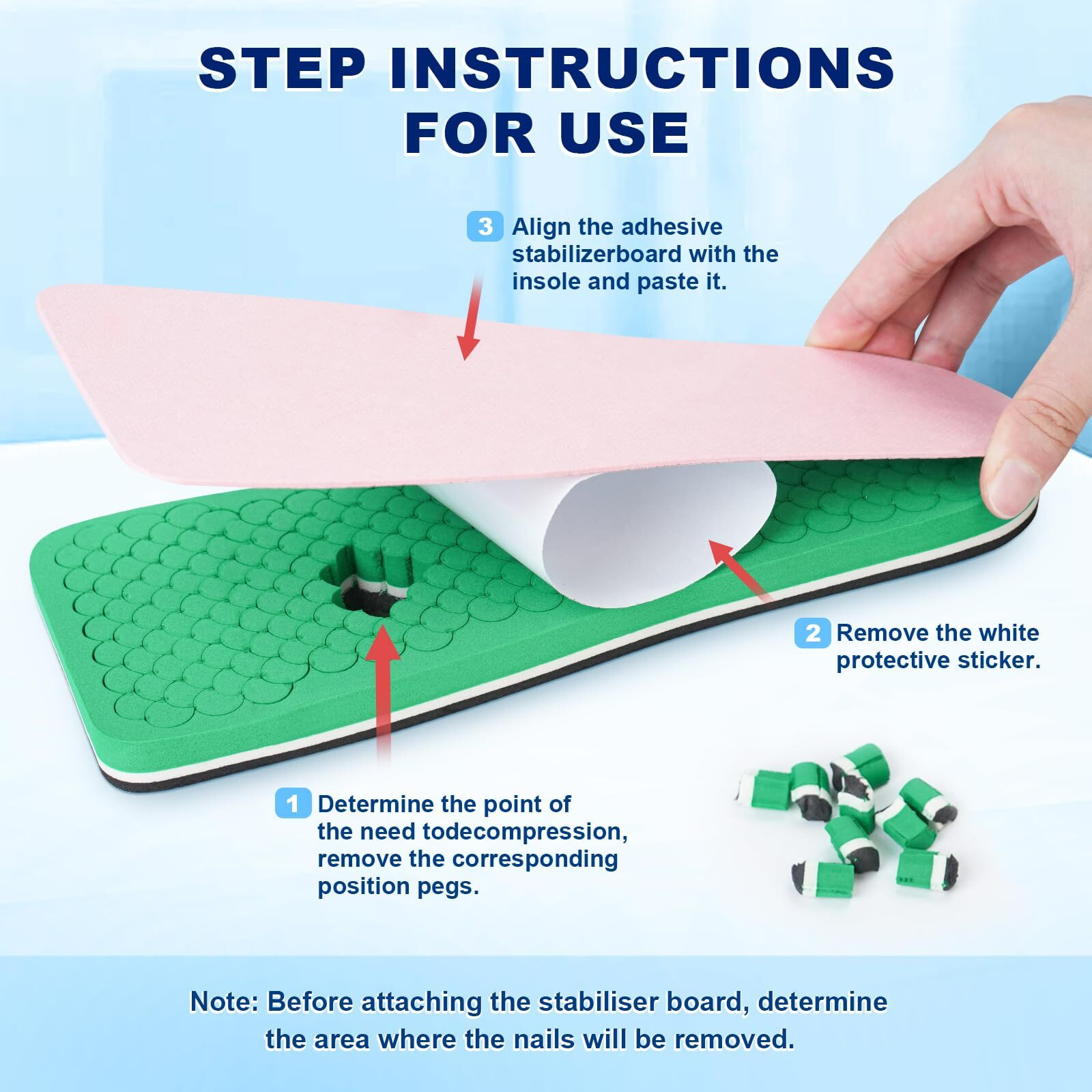 Estinko Pegassist Insole  Peg Assist System For Designed To Fit The Square Toe Post Op Shoe  Women And Men (Each)  M