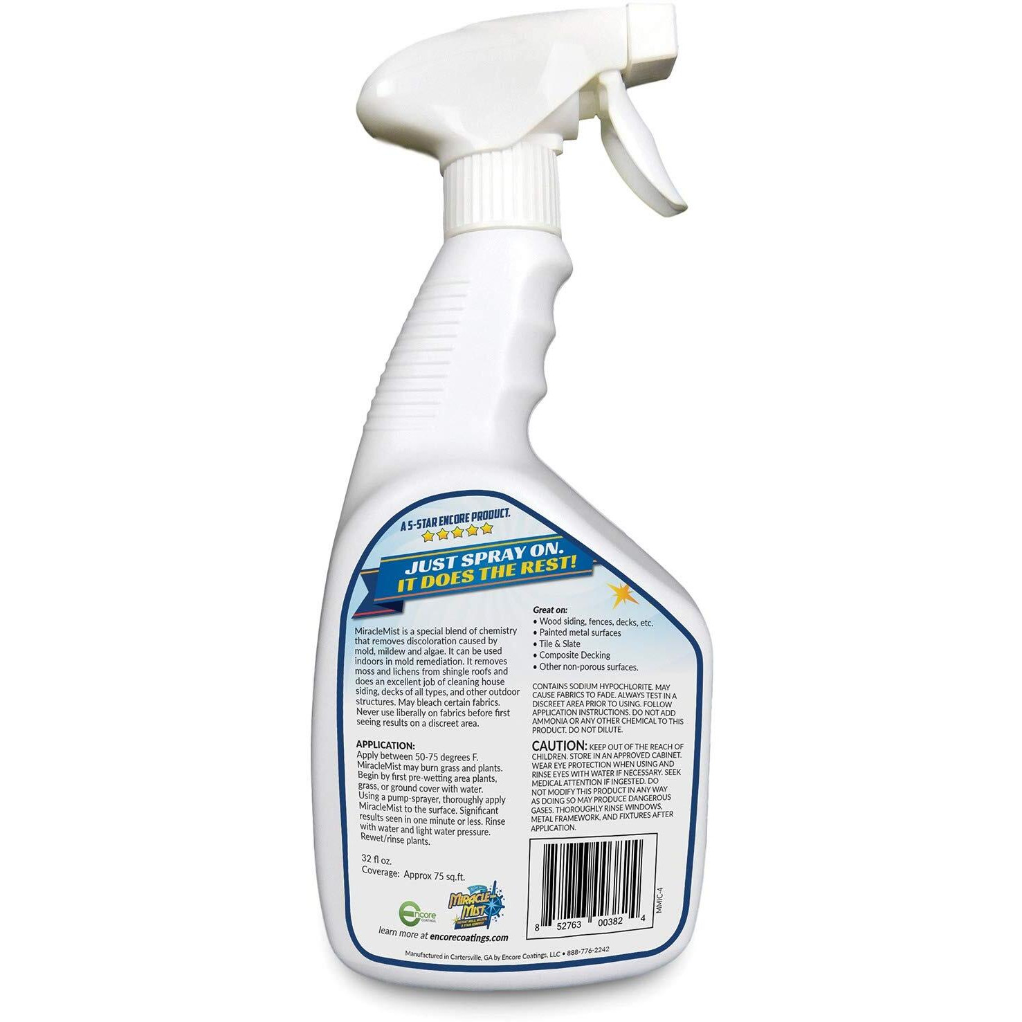 Miraclemist Mmic-4 Instant Mold And Mildew Stain Remover (32-Ounce Spray Bottle)