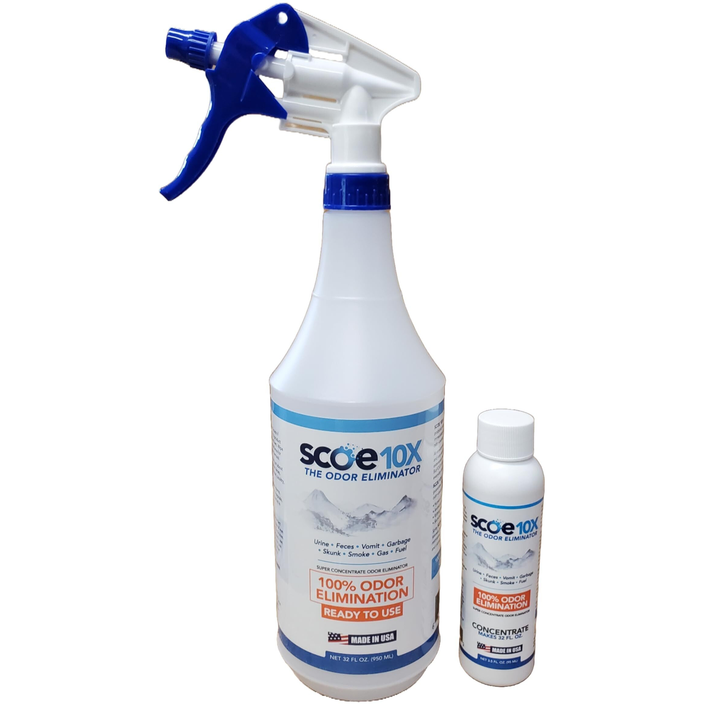 Scoe 10X Odor Eliminator Concentrate 32 Oz Starter Kit - Urine Odor Eliminator
