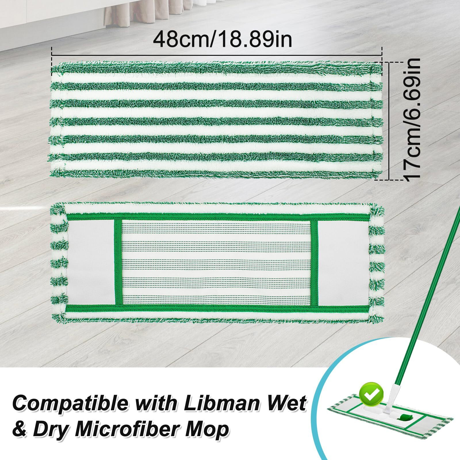 Mop Pads Refills Compatible With Libman Wet & Dry Microfiber Mop 6 Pack Microfiber Mop Refills For Multi Surface Hardwood Floors Reusable Washable Microfiber Dust Mop Pads For Wet/Dry Floor Cleaning
