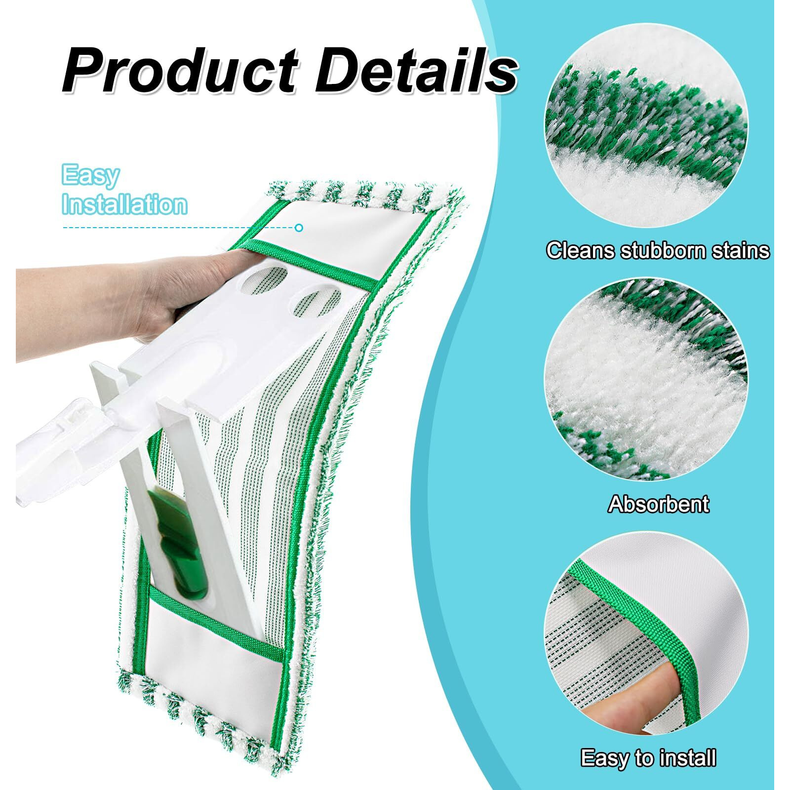 Mop Pads Refills Compatible With Libman Wet & Dry Microfiber Mop 6 Pack Microfiber Mop Refills For Multi Surface Hardwood Floors Reusable Washable Microfiber Dust Mop Pads For Wet/Dry Floor Cleaning