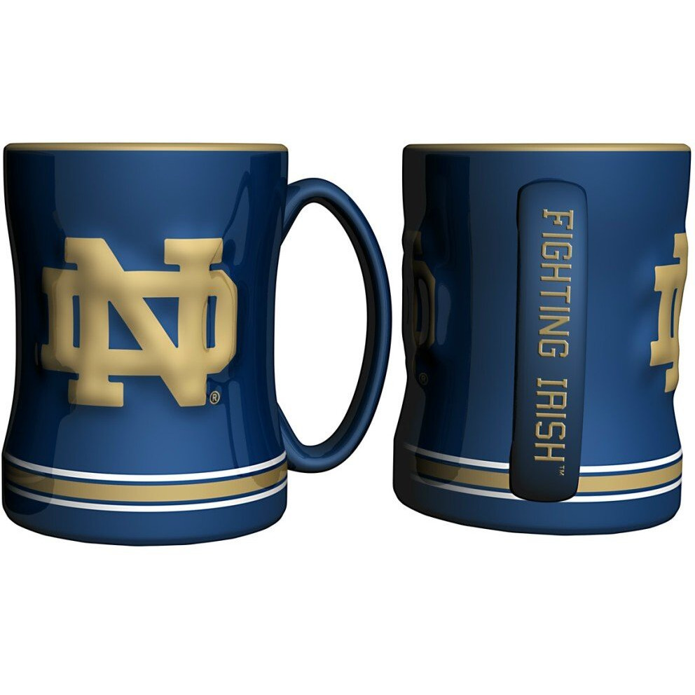 Notre Dame Fighting Irish 15 Ounce Sculpted Logo Relief Coffee Mug