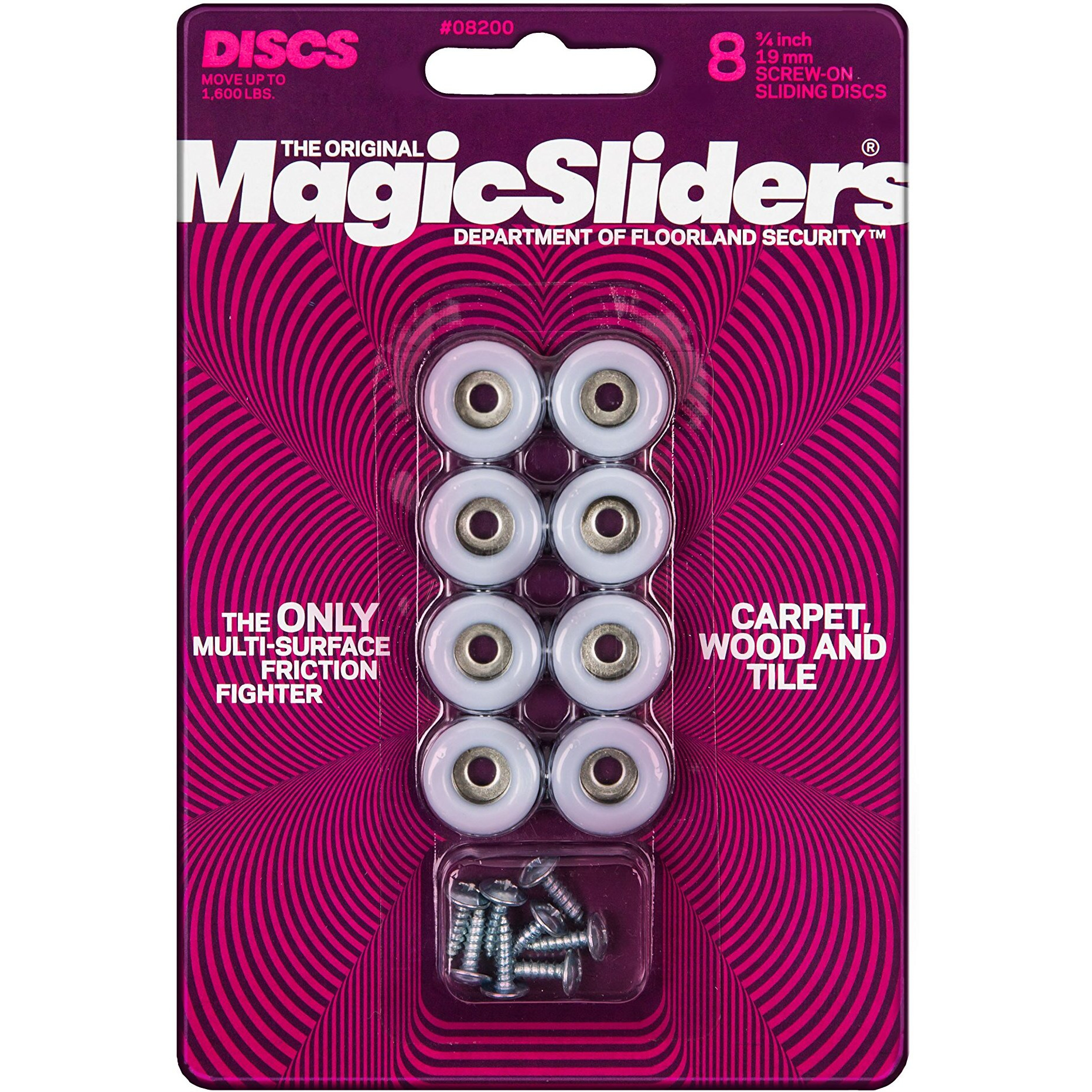 Magic Sliders 08200 Screw-On Floor Slide 3/4"" Round