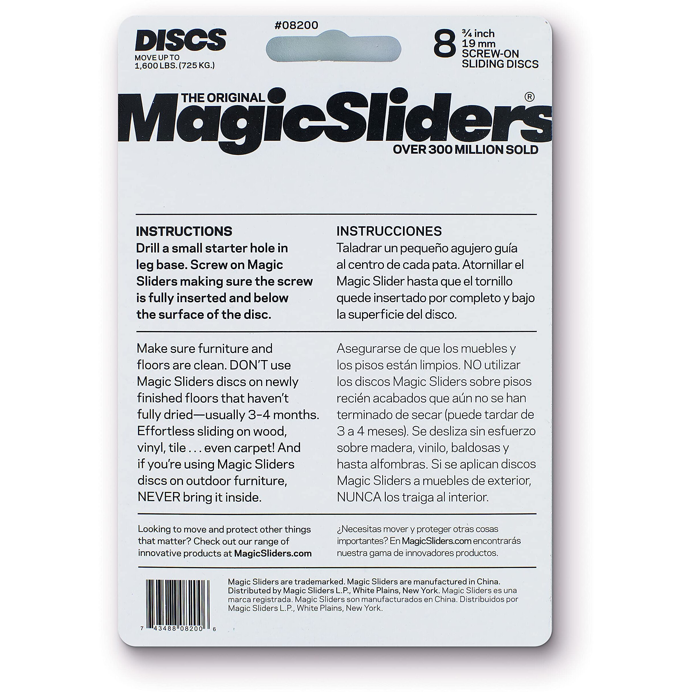 Magic Sliders 08200 Screw-On Floor Slide 3/4"" Round
