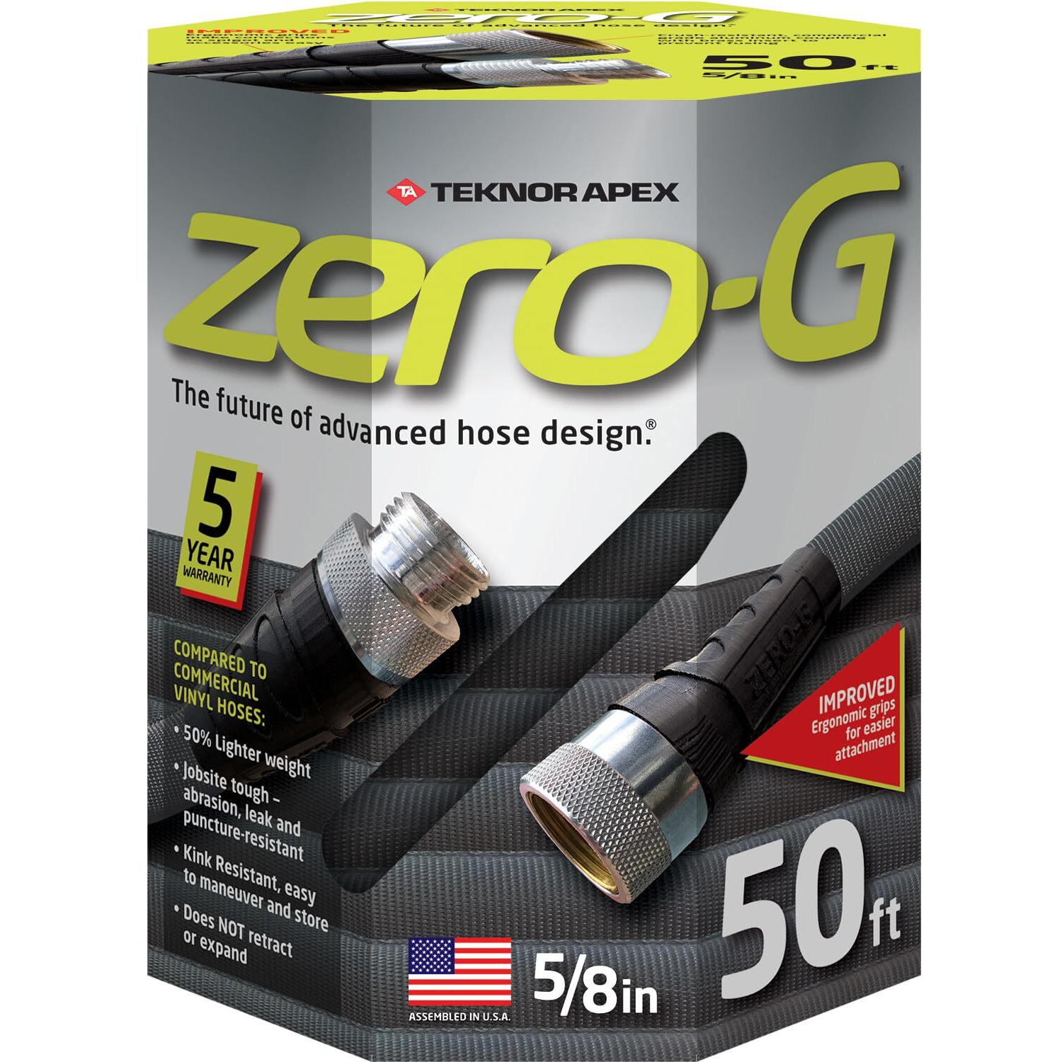 Zero-G 4001-50 Lightweight  Ultra Flexible  Durable  Kink-Free Garden Hose  5/8-Inch By 50-Feet Black