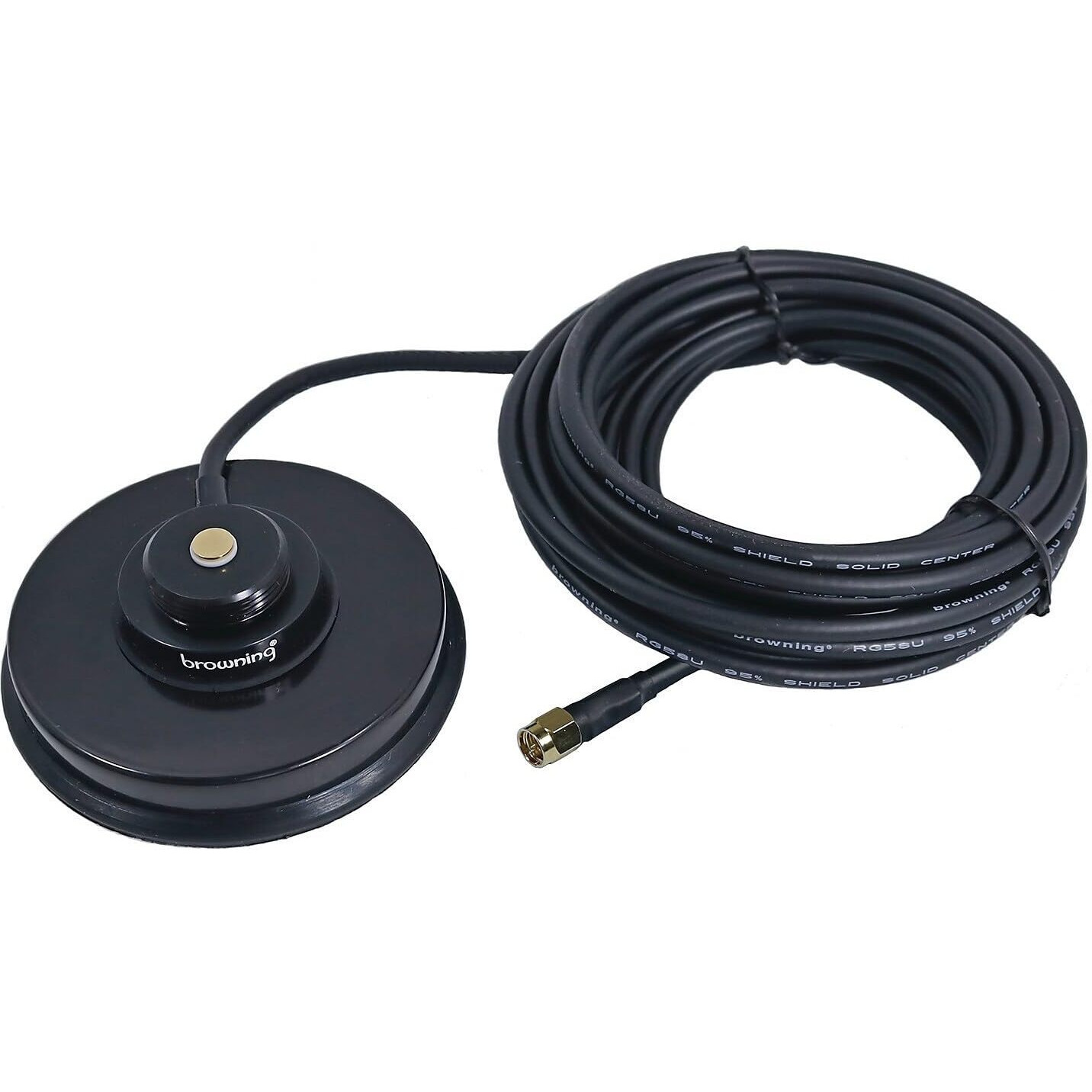 Browning Br-1035-Sma Premium 3 5/8"" Magnet Nmo Mounting With Rubber Boot & Sma Male  Black