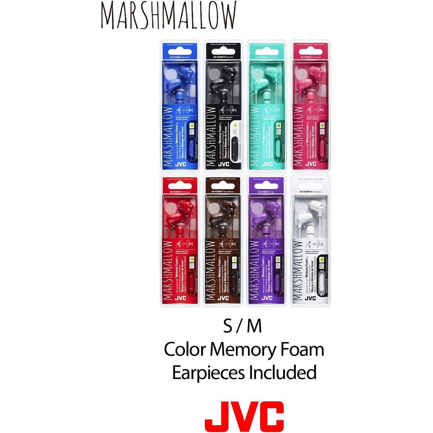 Jvc Memory Foam Earbud Marshmallow Memory Foam Earbud With Mic Blue (Hafx38Ma)