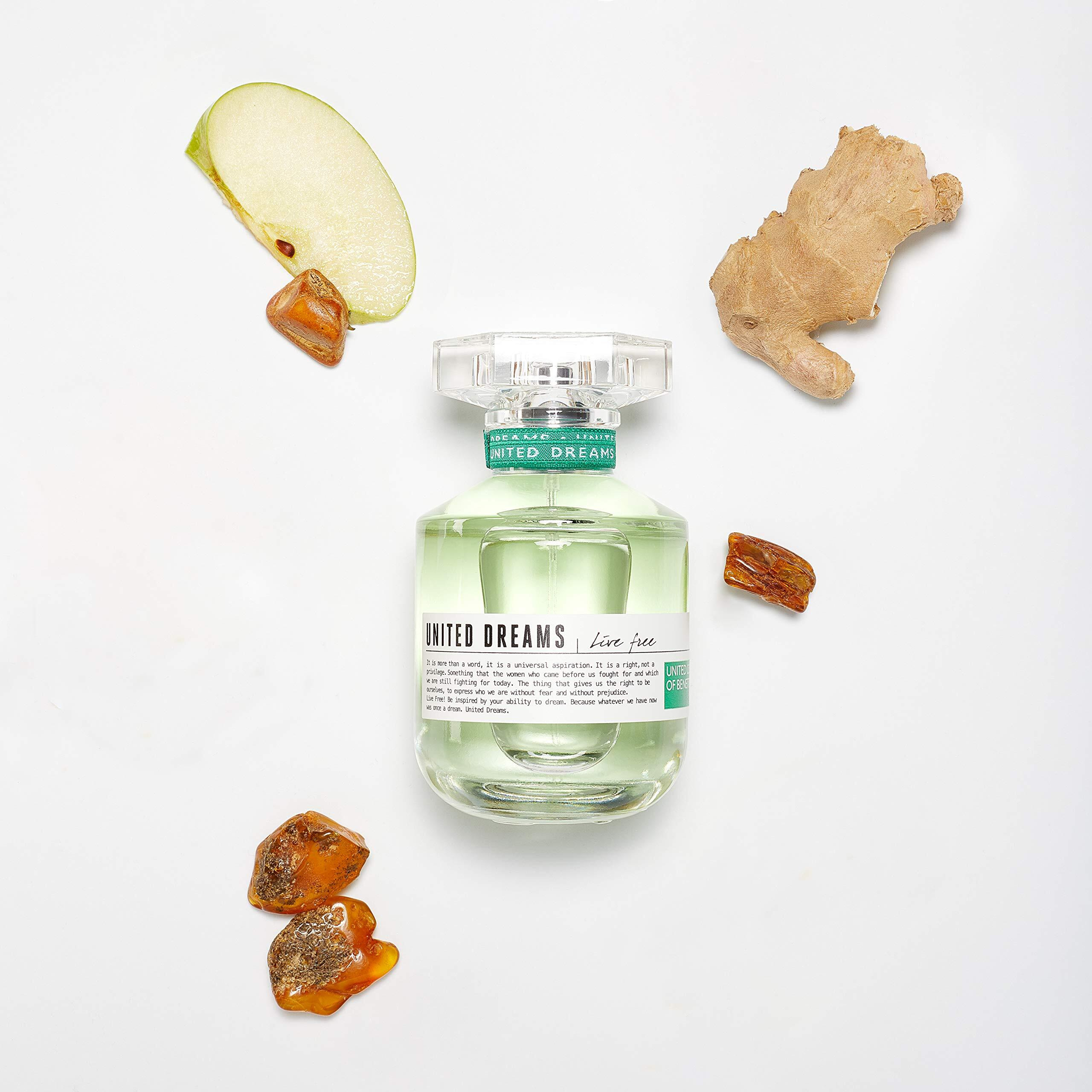 Benetton United Dreams Live Free Eau De Toilette Spray For Women  2.7 Ounce