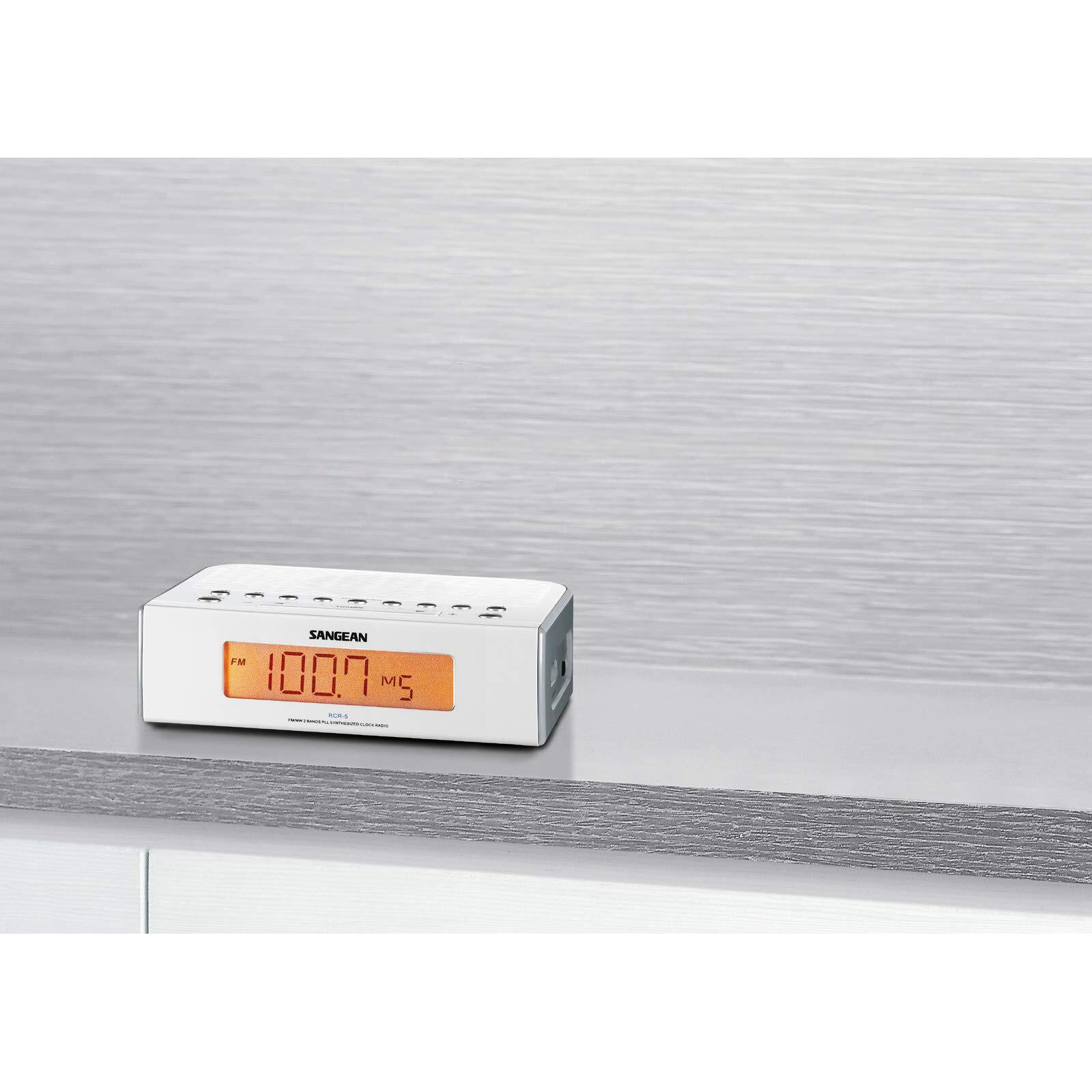 Sangean Rcr-5 Digital Am/Fm Clock Radio  White