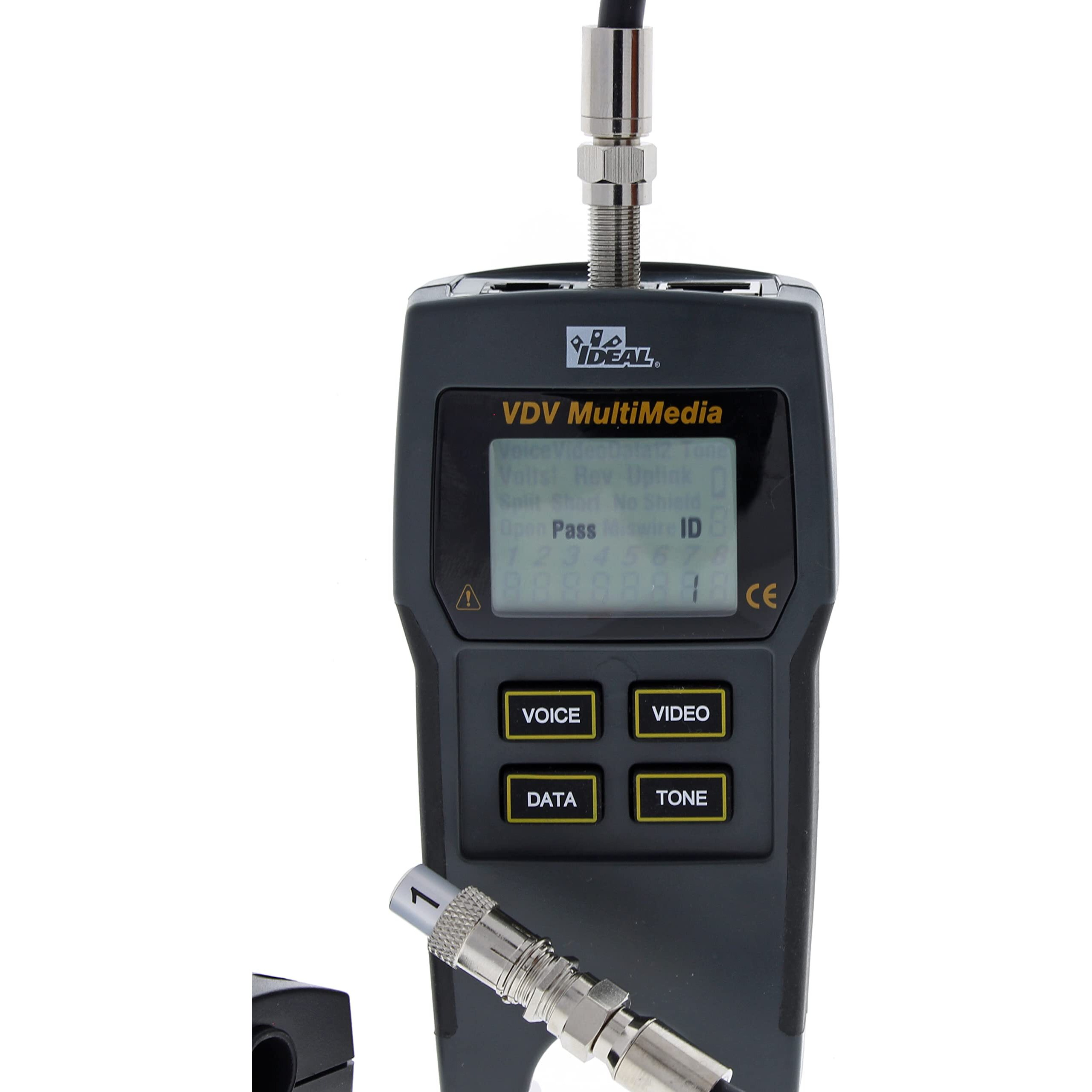 Ideal Industries Inc. 33-856 Vdv Multimedia Voice/Data/Video Wiremap Tester  Electrical Tester For Cat3/5E/6/6A  Rg-59/6/ 6 Quad Cables  1 Tester