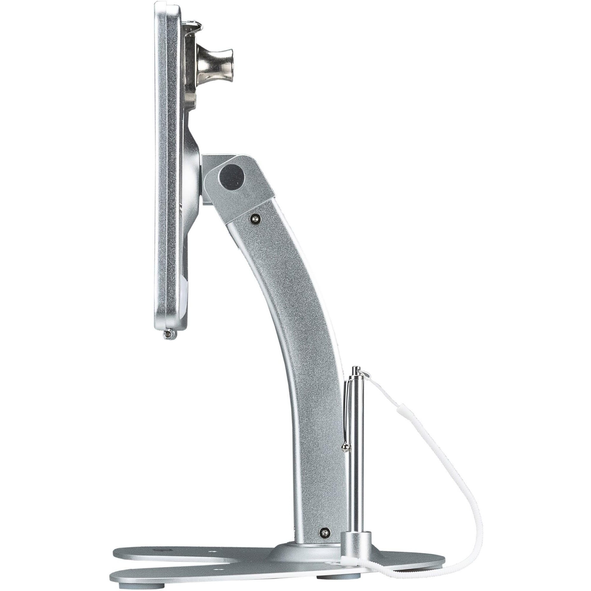 Dual Security Pos Ipad Kiosk Desk Stand - Cta Secure Retail Ipad Desk Stand With Steel Cable Lock For Ipad 7Th /8Th /9Th Gen 10.2""  Restaurant  Retail  Stores & More - Silver (Pad-Ask10)