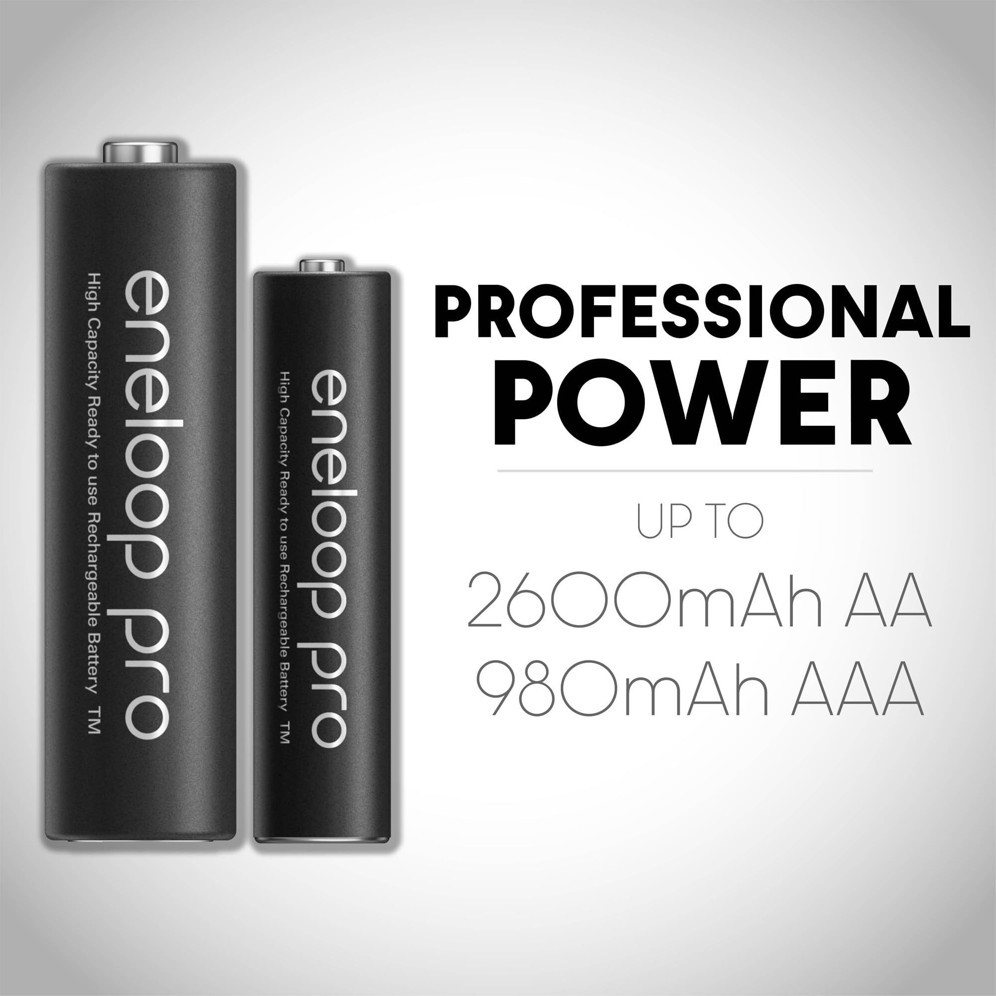 Eneloop Panasonic Bk-3Hcca8Ba Pro Aa High Capacity Ni-Mh Pre-Charged Rechargeable Batteries  8-Battery Pack