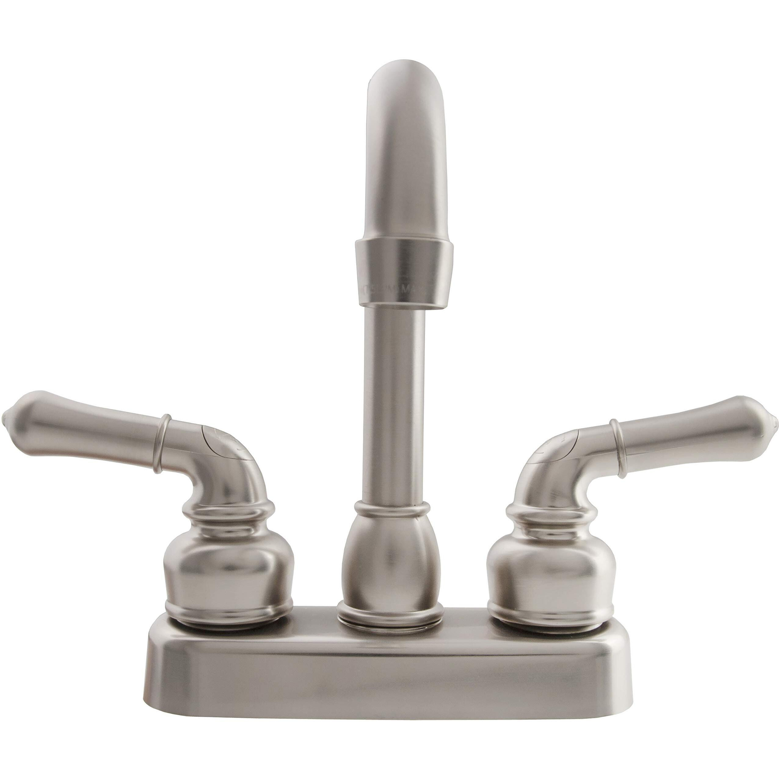 Dura Faucet (Df-Pb150C-Sn Rv Swivel Bar Faucet With Classical Levers - 6-Inch Spout (Brushed Satin Nickel)