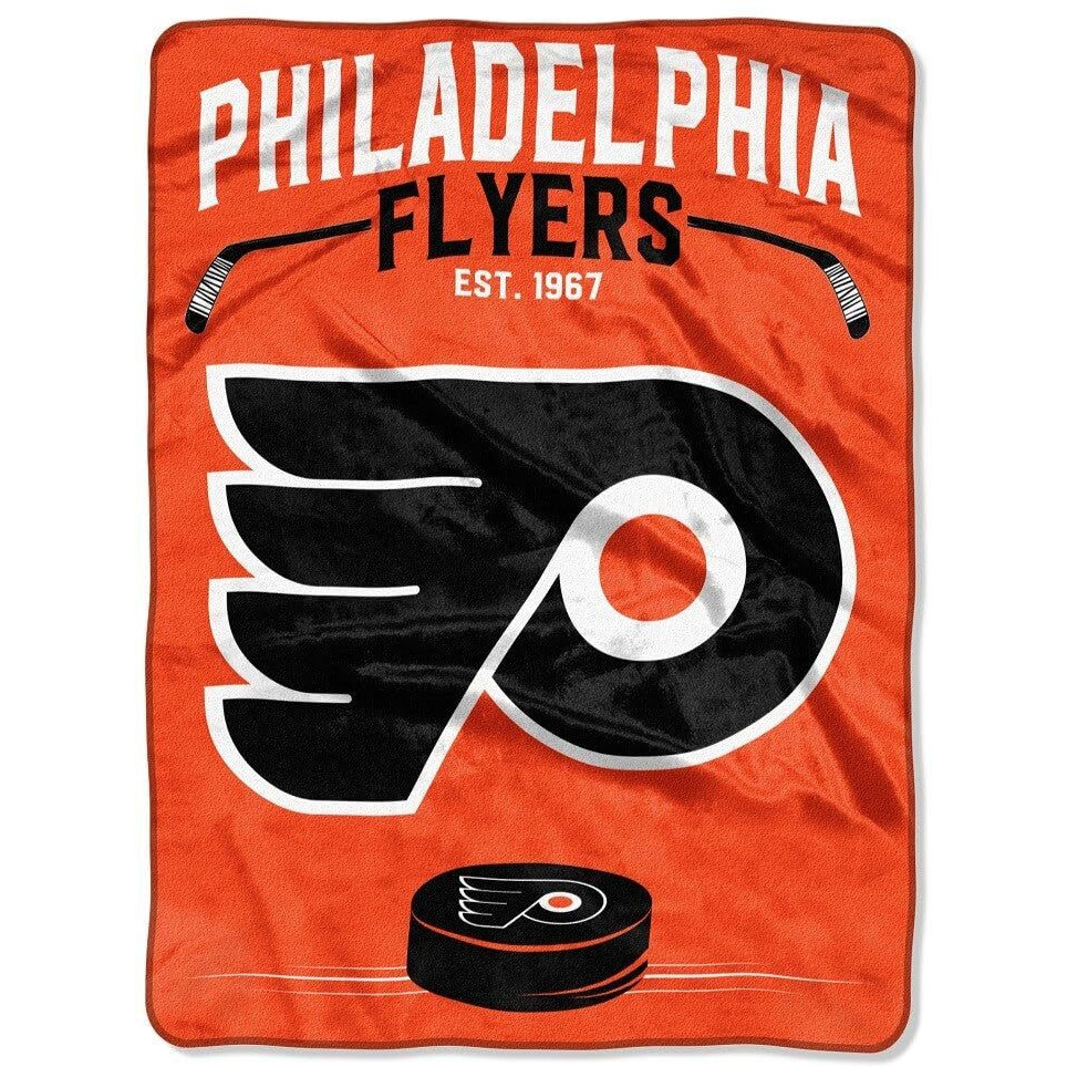 Northwest Nhl Philadelphia Flyers Unisex-Adult Raschel Throw Blanket  60"" X 80""  Inspired