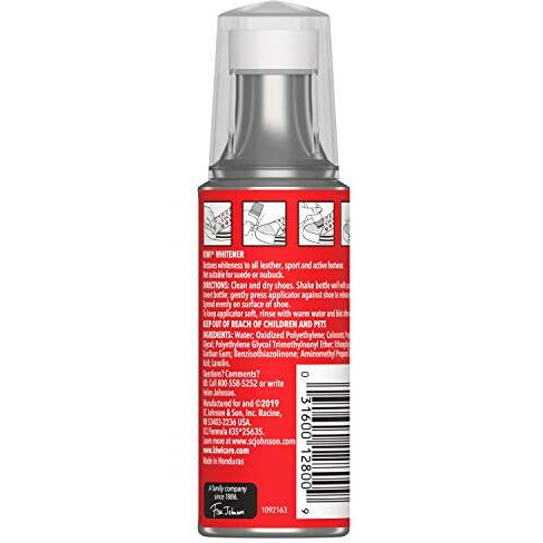 Kiwi Shoe Whitener | For Leather  Vinyl  Canvas  Nylon And More | 4 Fl Oz | Includes Sponge Applicator