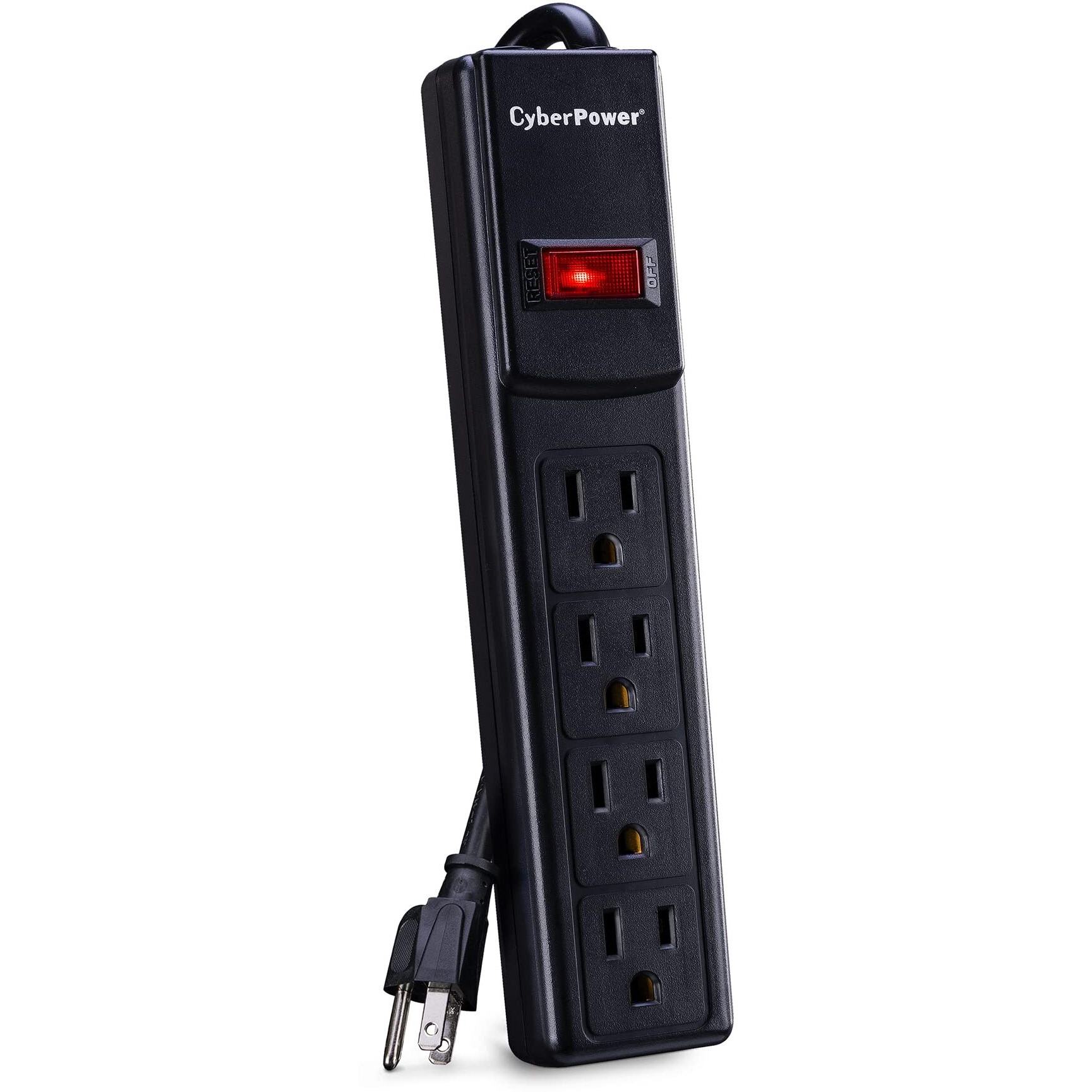 Cyberpower Csb404 Essential Surge Protector  450J/125V  4 Outlets  4Ft Power Cord  Black