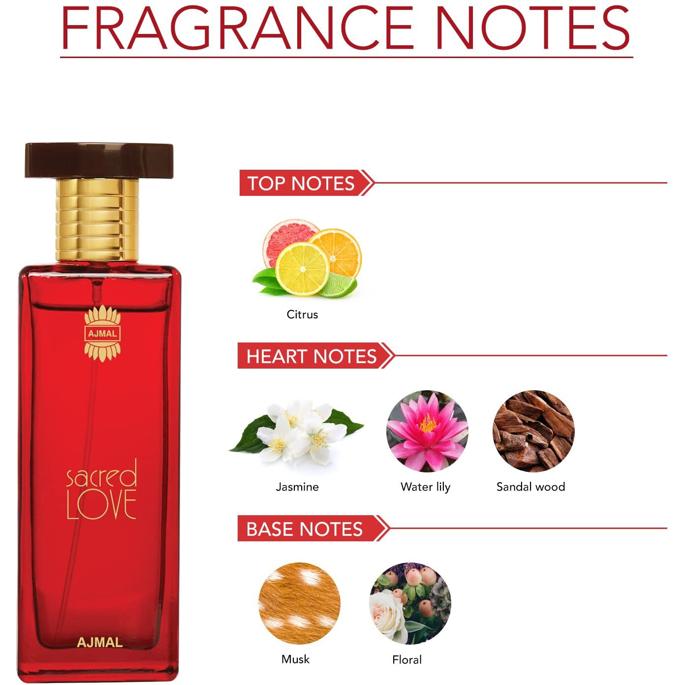 Ajmal Sacred Love Eau De Parfum Spray 1.7 Oz For Women