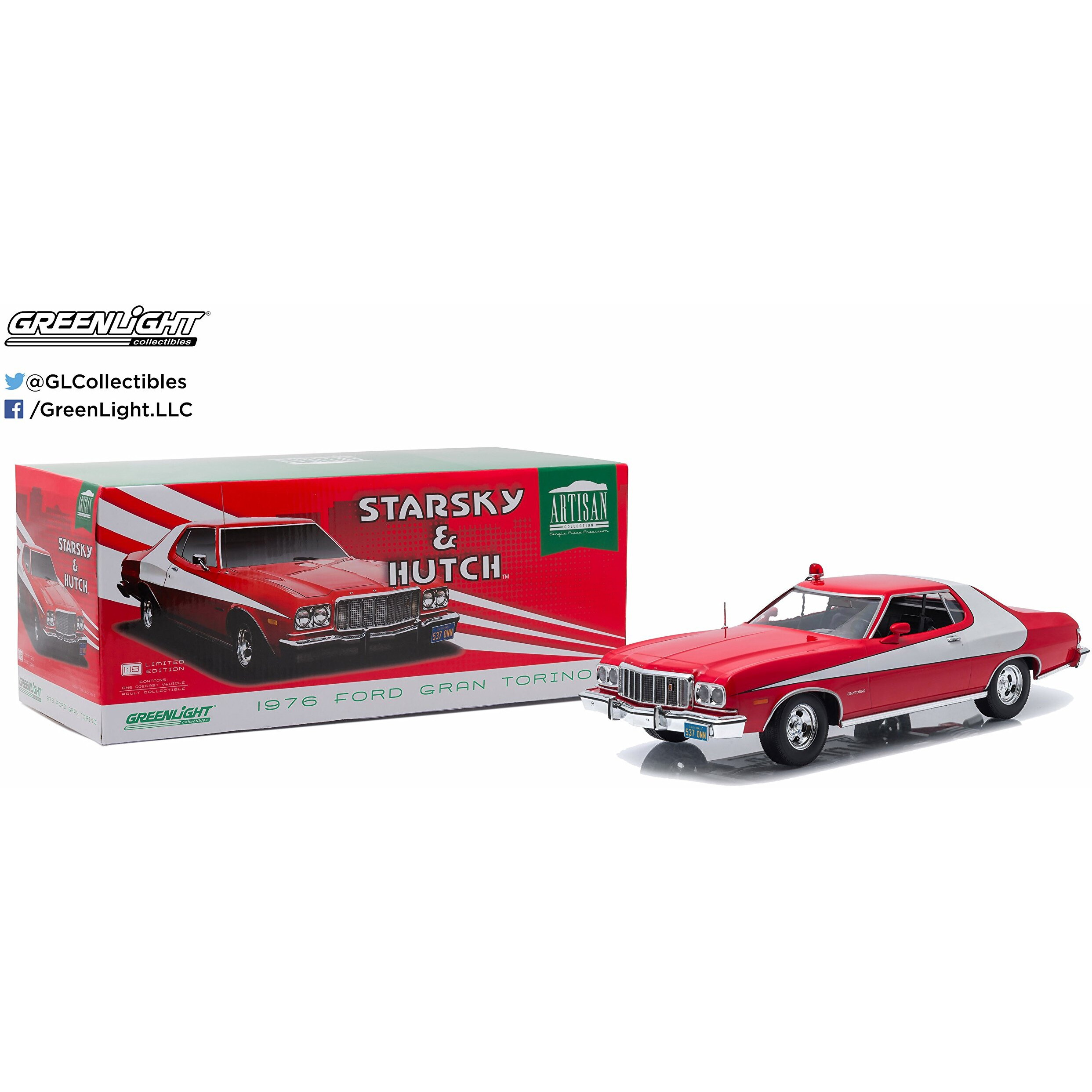 Greenlight 1976 Ford Gran Torino Starsky And Hutch (Tv Series 1975-79) 1/18 Diecast Model Car