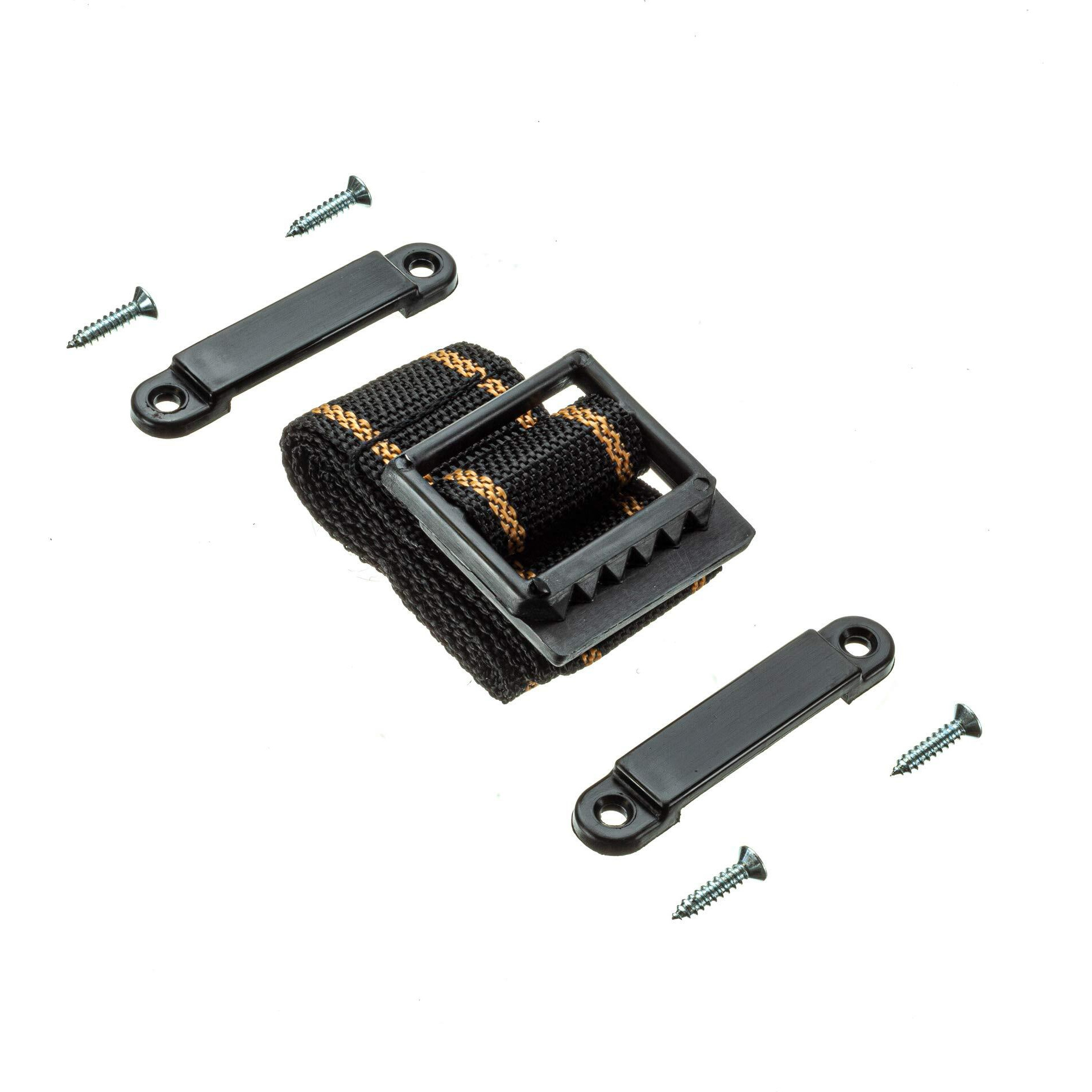 Attwood 9013-3 Battery Box Hold-Down Strap Kit - Medium  Strap With Firm-Grip Buckles  Footman Clamps  Screws Included