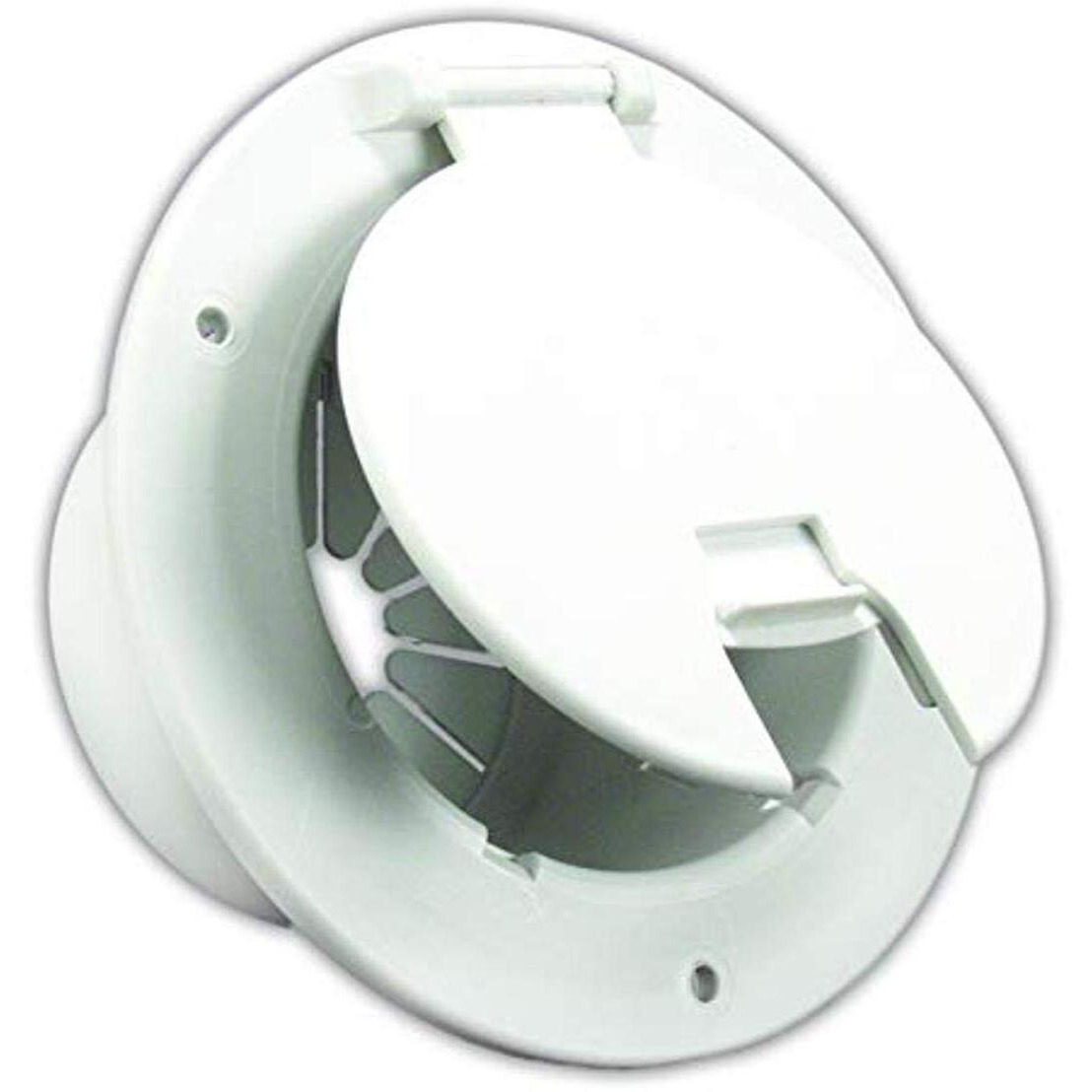 Jr Products 541-2-A Polar White Deluxe Round Electric Cable Hatch With Back