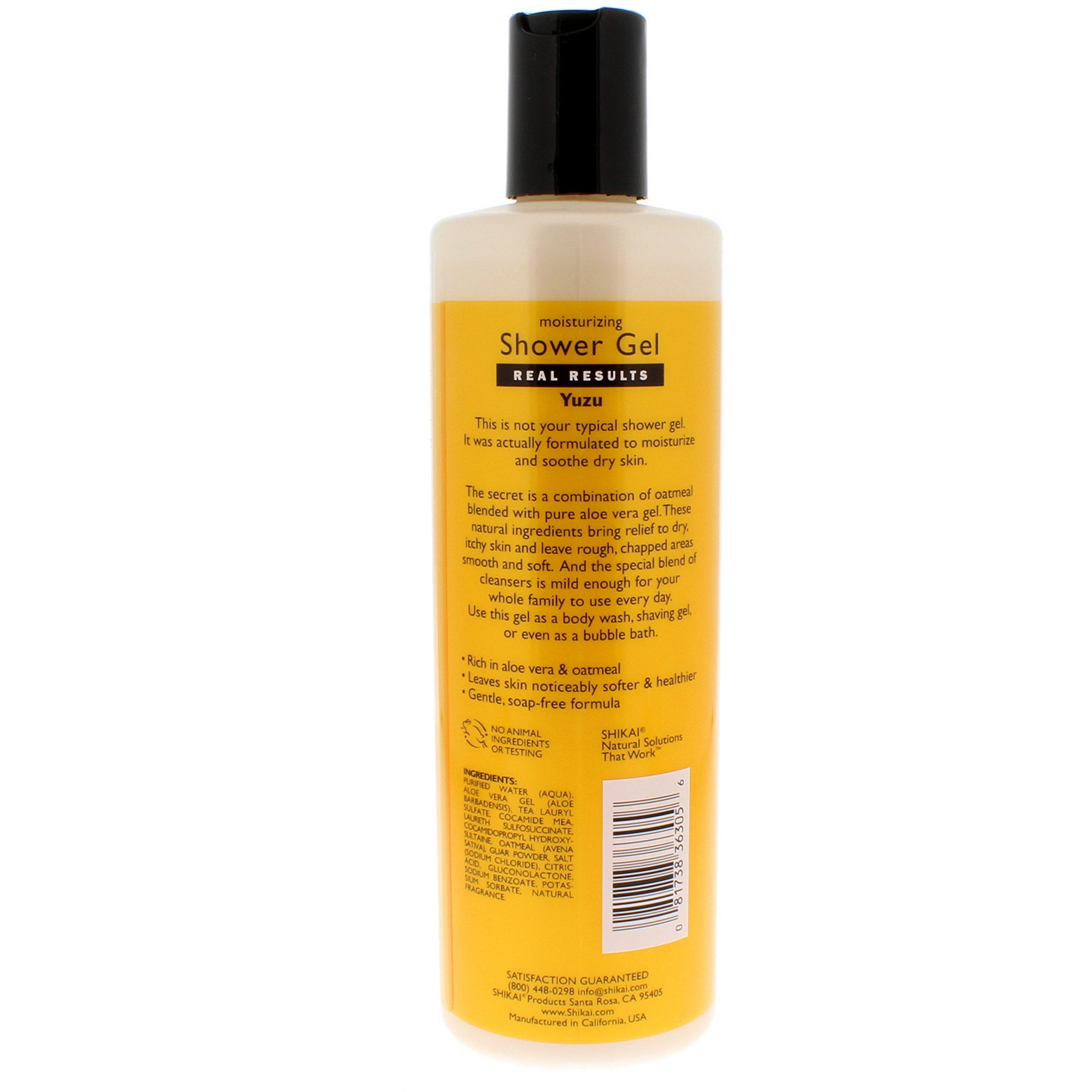 Shikai Daily Moisturizing Shower Gel (Yuzu  12Oz  Pack Of 3) | Gentle Formula | Aloe Vera & Oatmeal For Soft  Healthy Skin | Dry Skin Relief