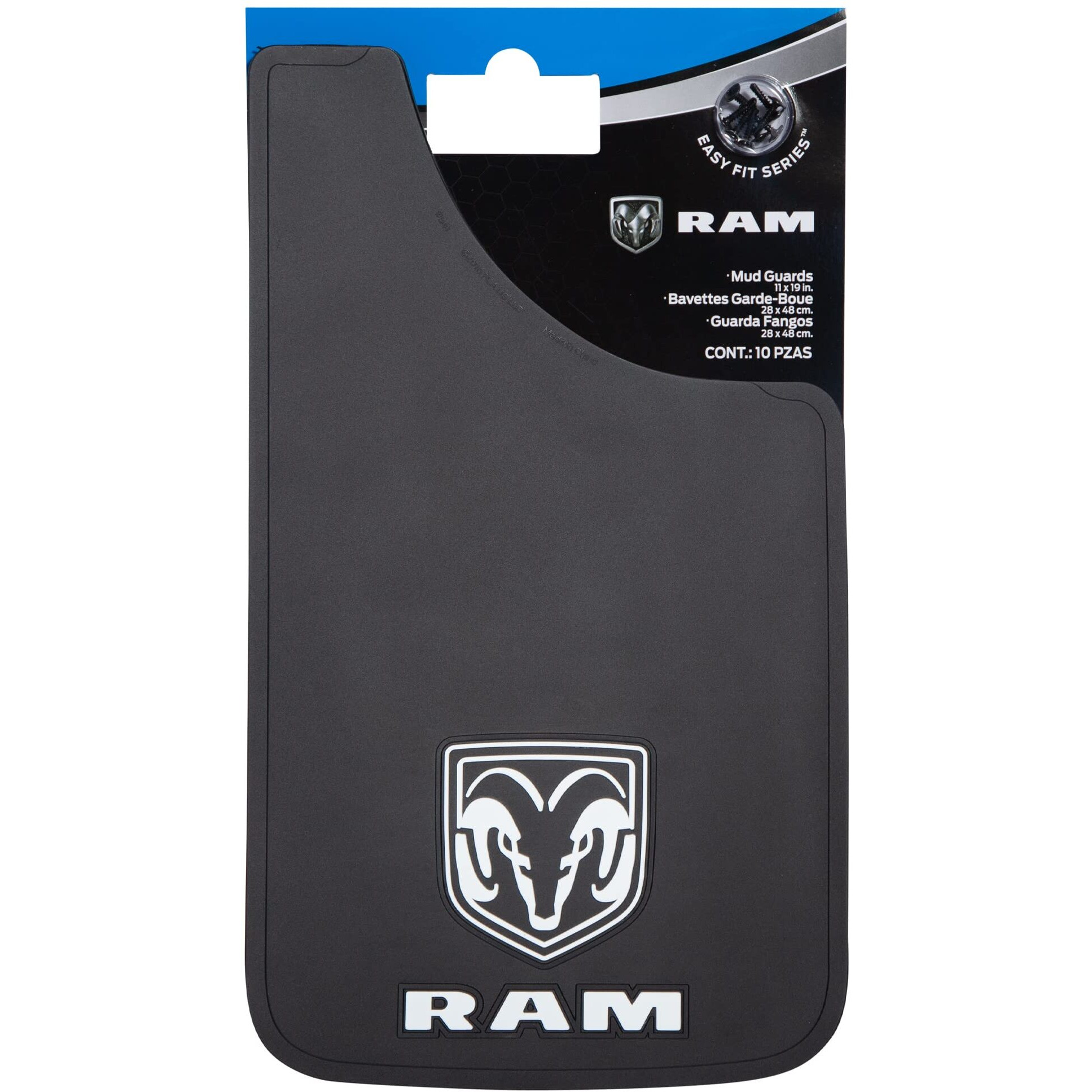 Plasticolor 000541R01 Ram Logo Easy Fit Mud Guard 11"&quotX19"" - Left And Right Set