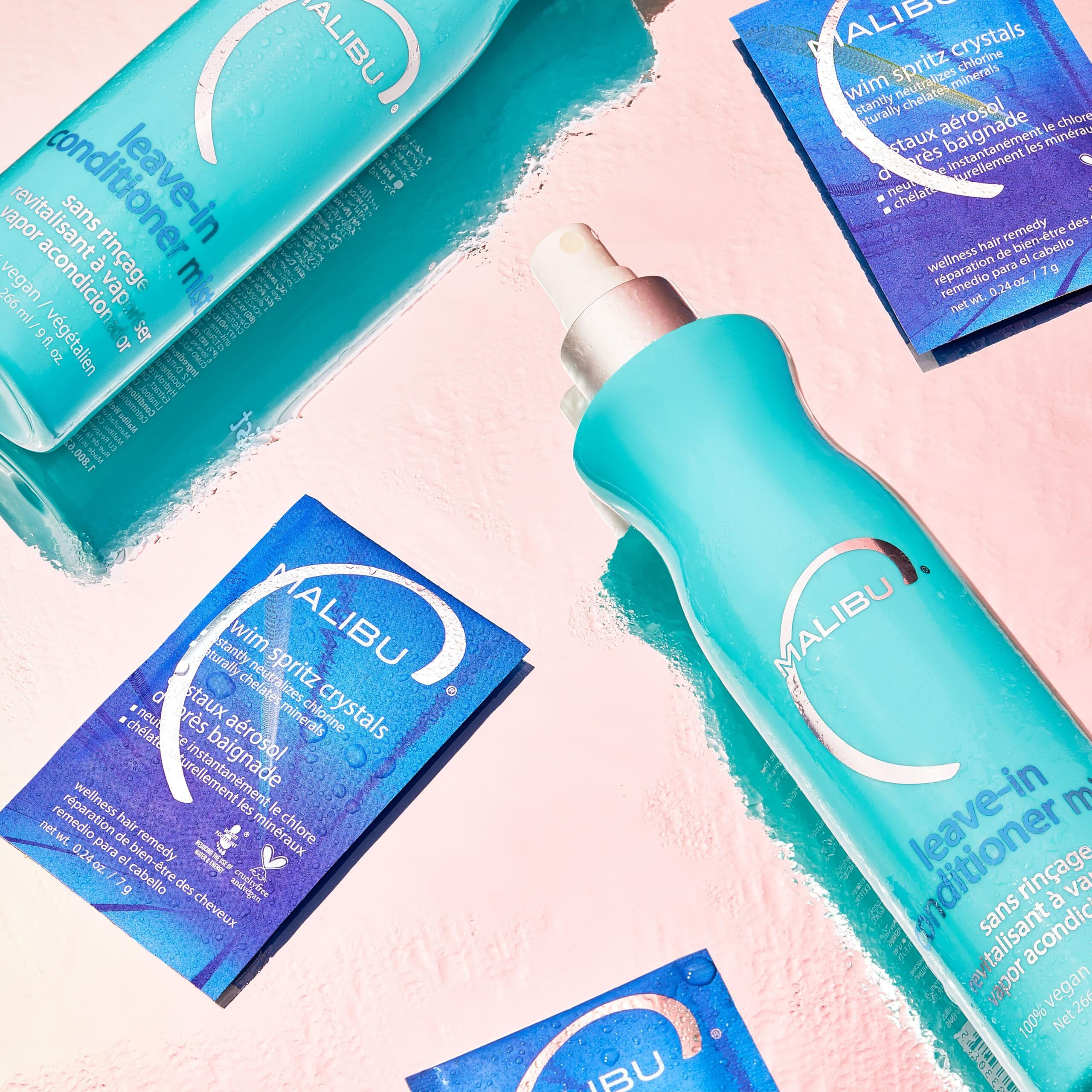 Malibu C Leave In Conditioner Mist - Moisturizing Heat Protectant & Hair Detangler Spray - Leave In Conditioner Spray That Helps To Prevent Color Fading With Uv Protection (9Oz)