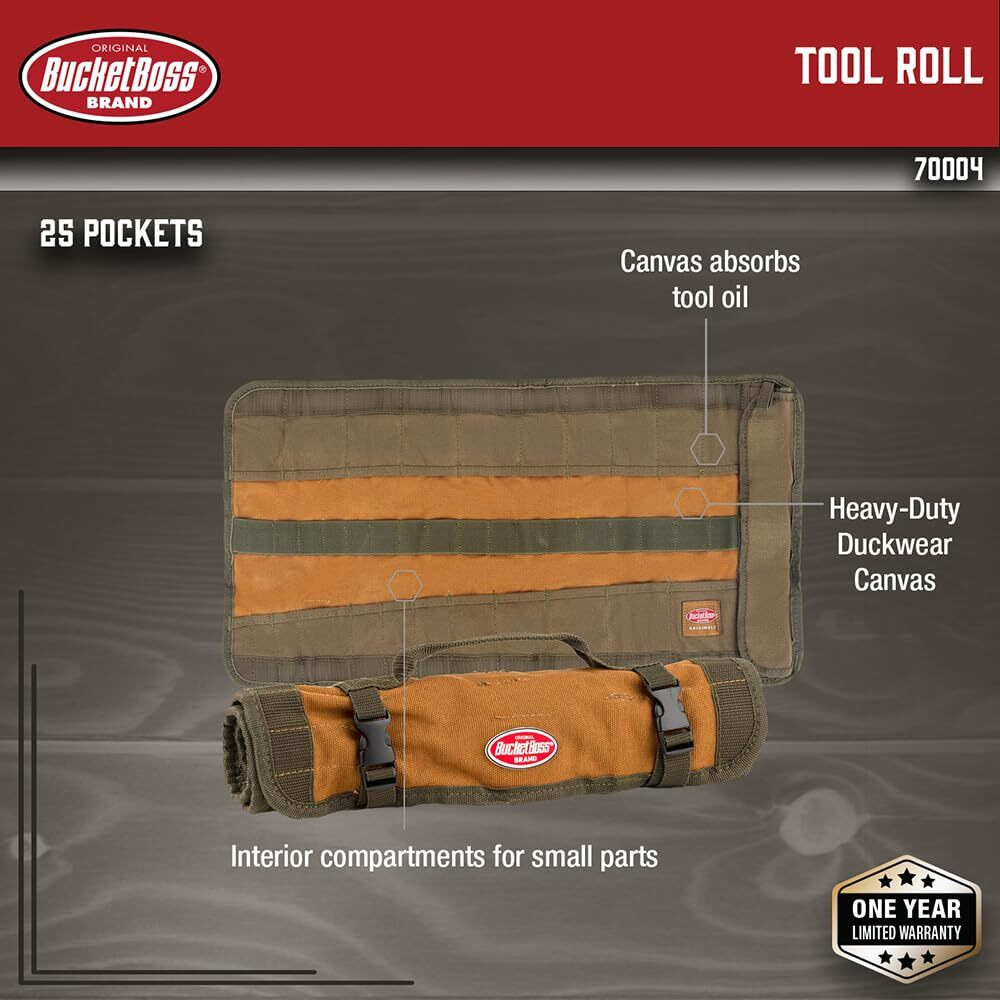 Bucket Boss - Tool Roll  Tool Bags - Original Series (70004)   Brown