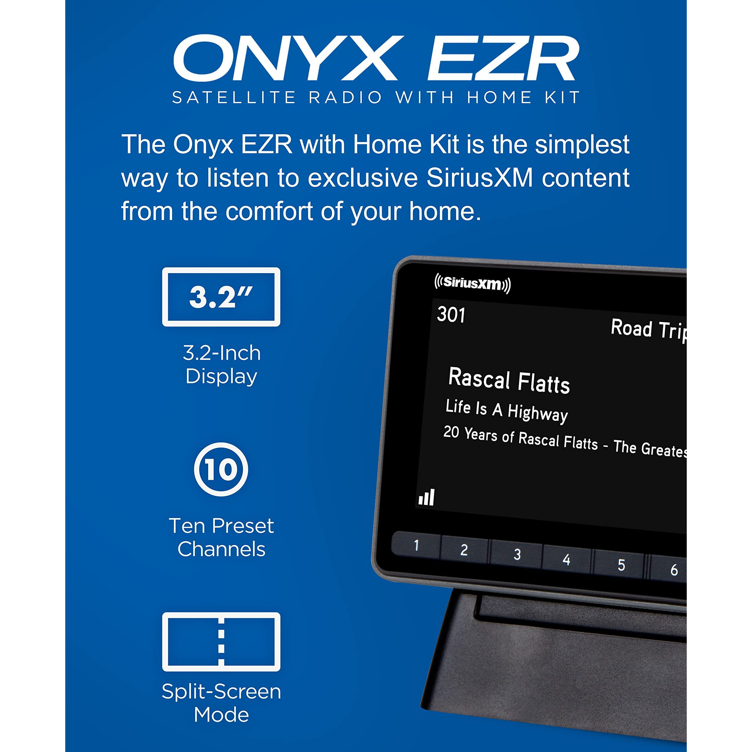 Siriusxm Sxezr1H1 Onyx Ezr Satellite Radio With Home Kit - Hear Siriusxm On Your Home Stereo Or Powered Speakers