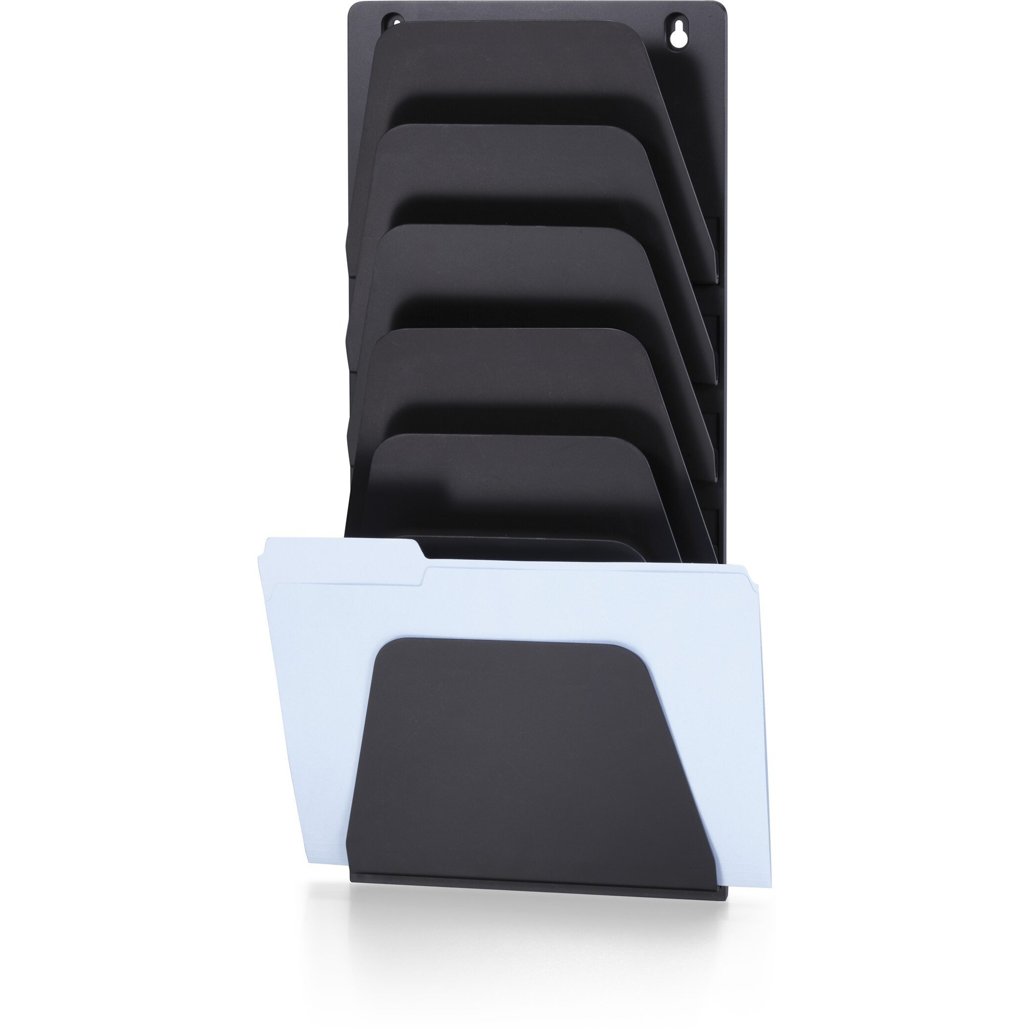 Officemate International Corp. 21505 Wall File Holder  7 Sections  Legal/Letter  Black